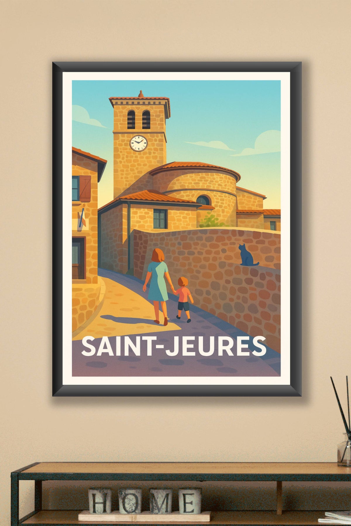 Affiche Saint-Jeures — Balade au cœur du village authentique · poster d'art de Saint-Jeures