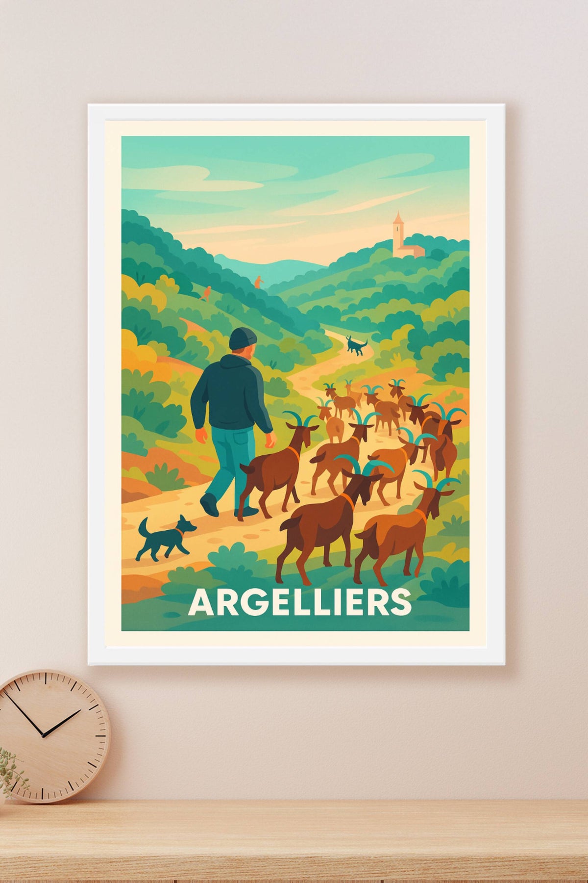 Affiche Argelliers — Balade pastorale en pleine nature · poster d'art de Argelliers