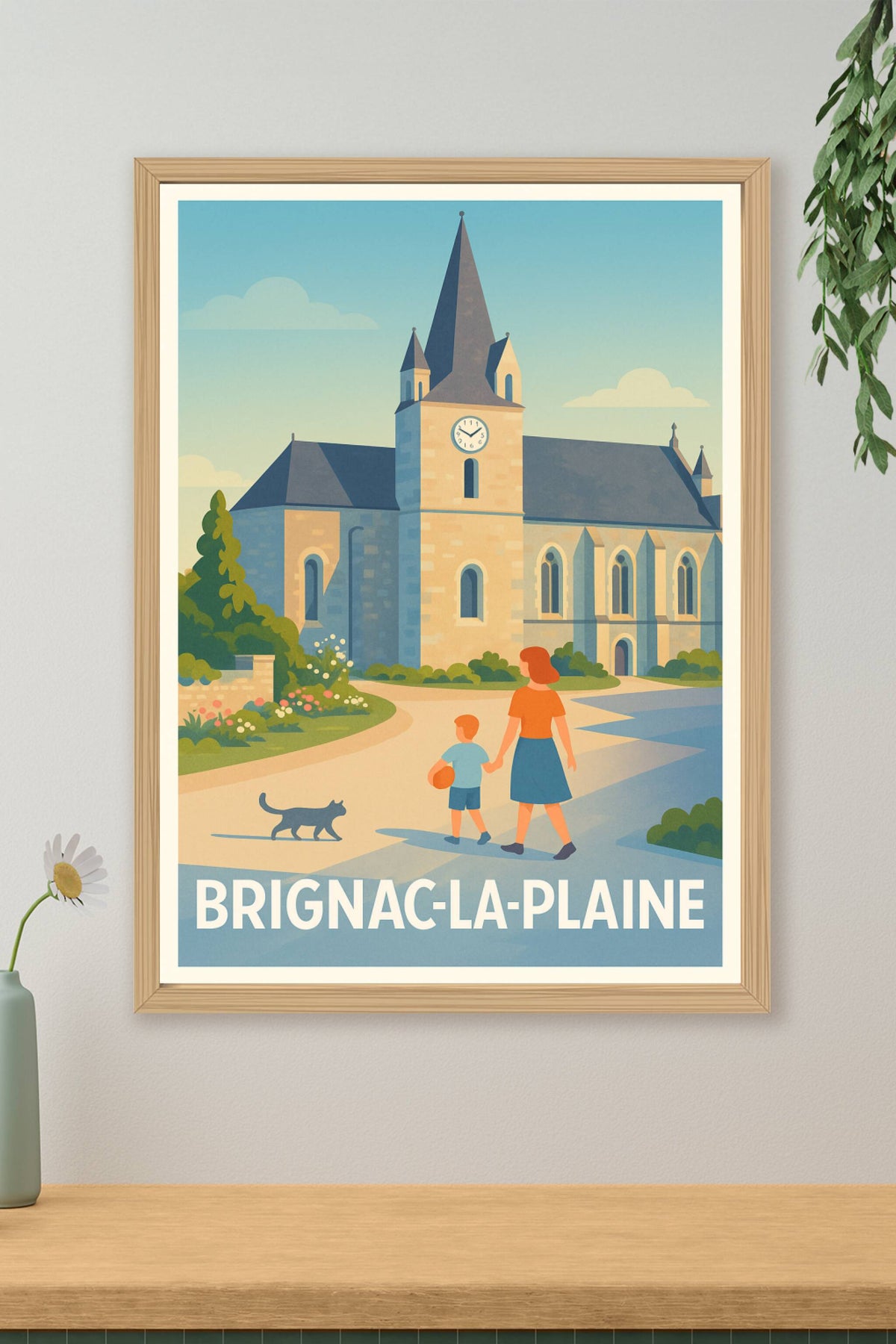 Affiche Brignac-la-Plaine — Promenade paisible au cœur du patrimoine · poster d'art de Brignac-la-Plaine