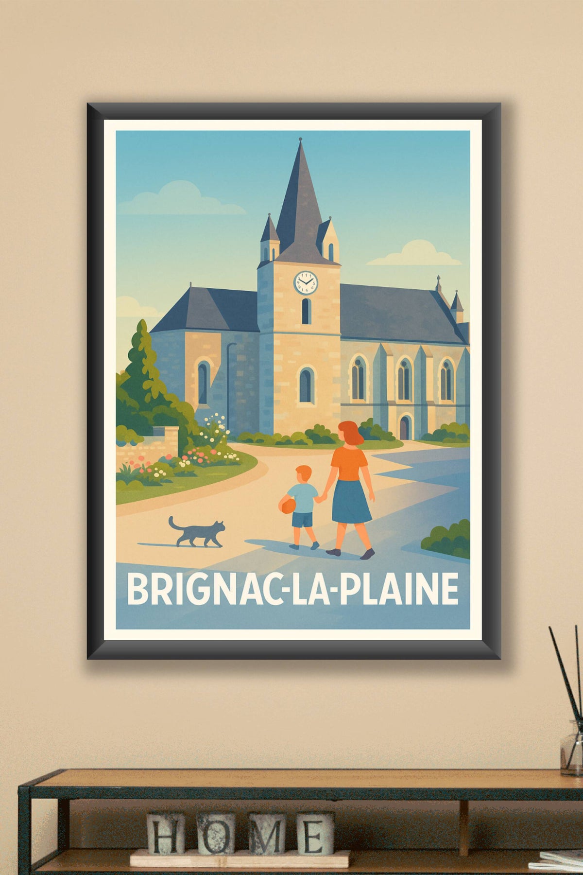 Affiche Brignac-la-Plaine — Promenade paisible au cœur du patrimoine · poster d'art de Brignac-la-Plaine