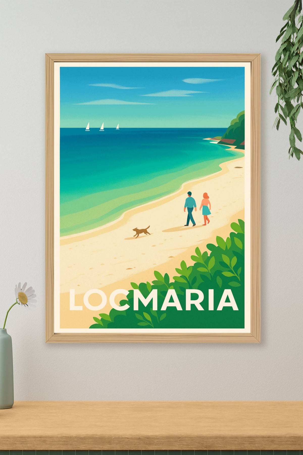 Affiche Locmaria — Balade paisible au bord de l'océan · poster d'art de Locmaria