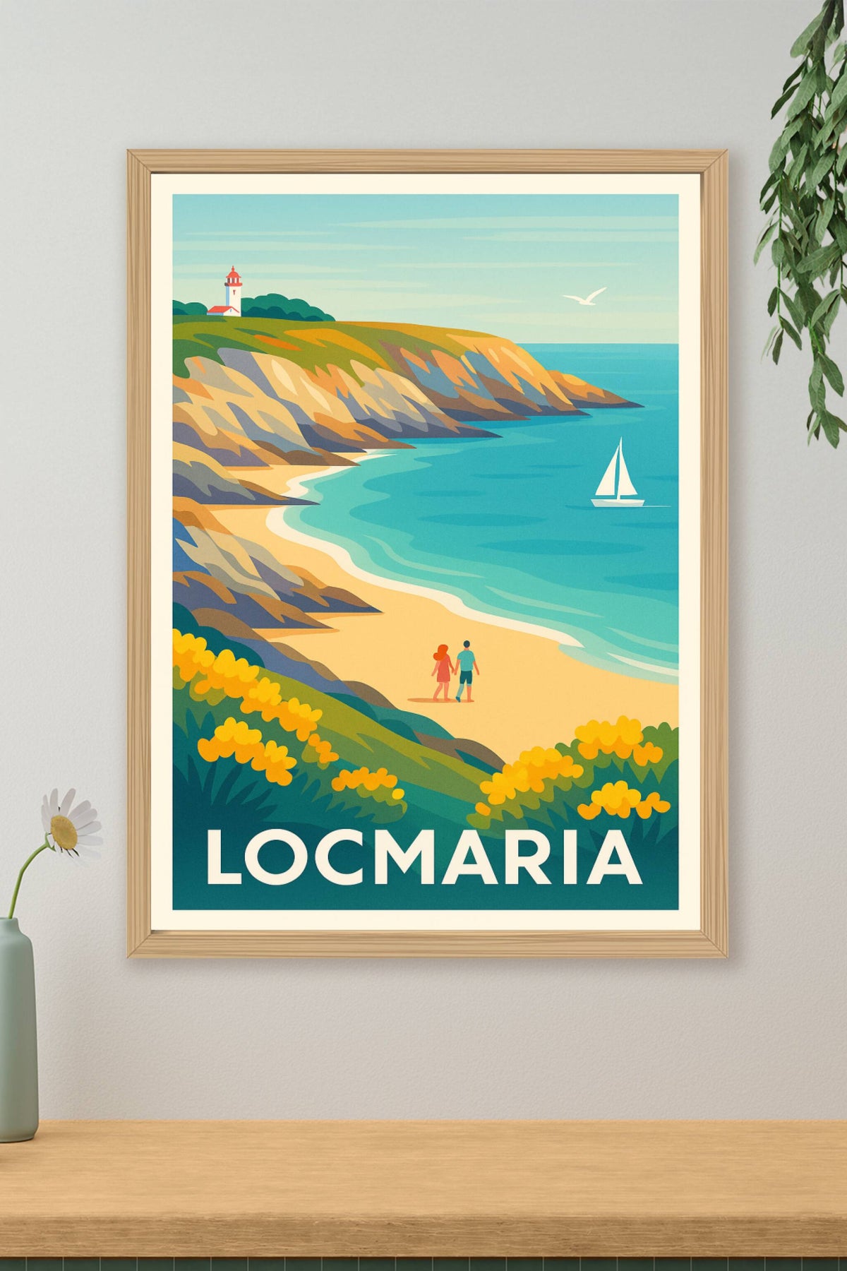 Affiche Locmaria — Évasion romantique sur la côte bretonne · poster d'art de Locmaria