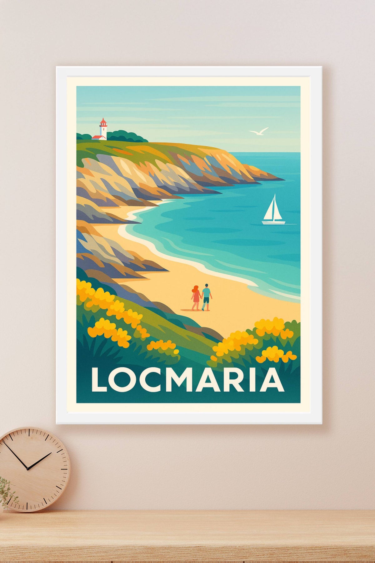 Affiche Locmaria — Évasion romantique sur la côte bretonne · poster d'art de Locmaria