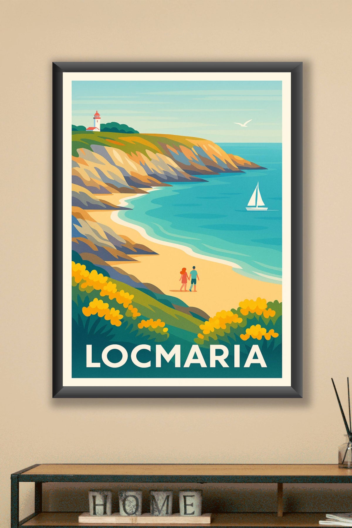 Affiche Locmaria — Évasion romantique sur la côte bretonne · poster d'art de Locmaria