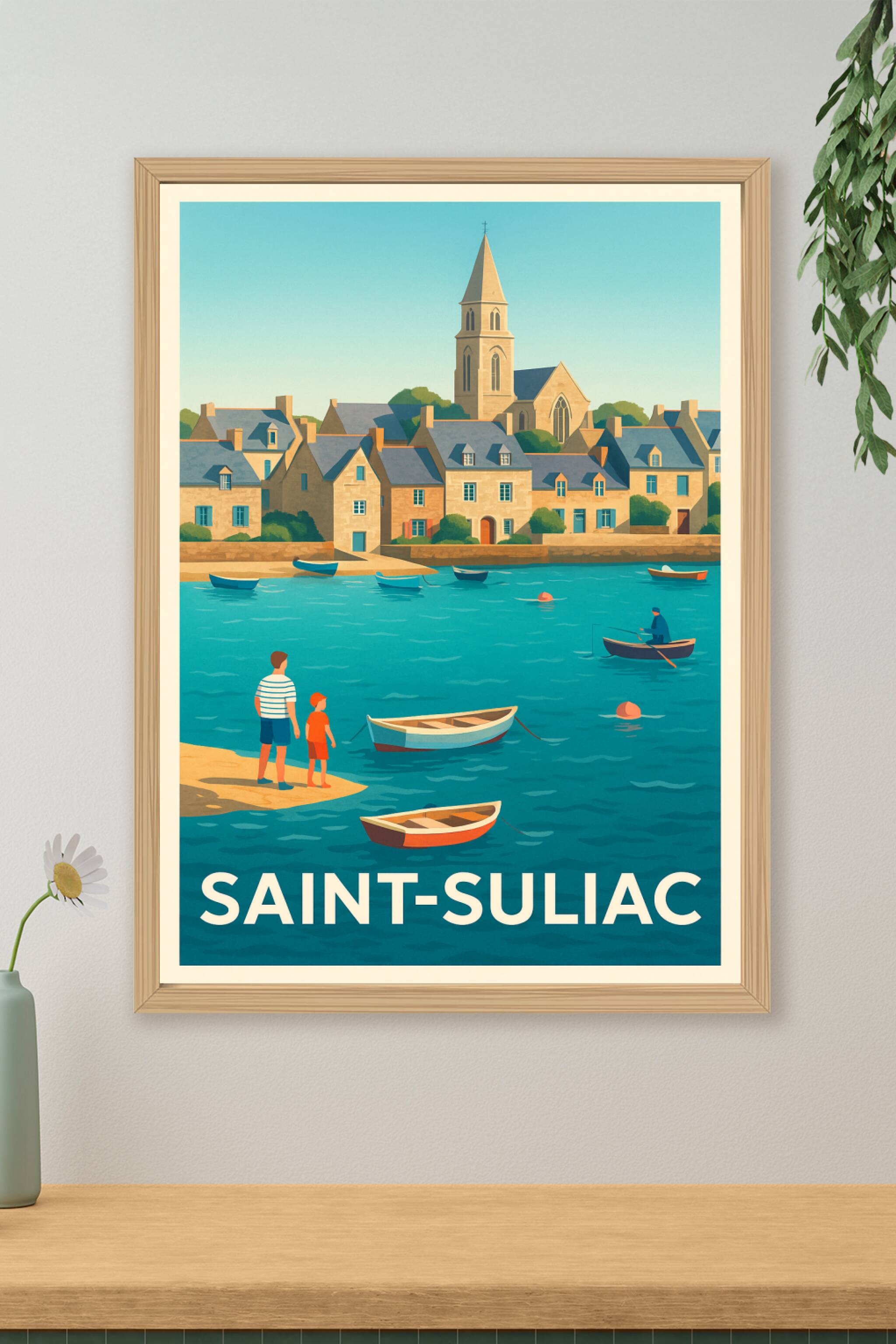 Affiche de Saint-Suliac - Le charme paisible du port breton