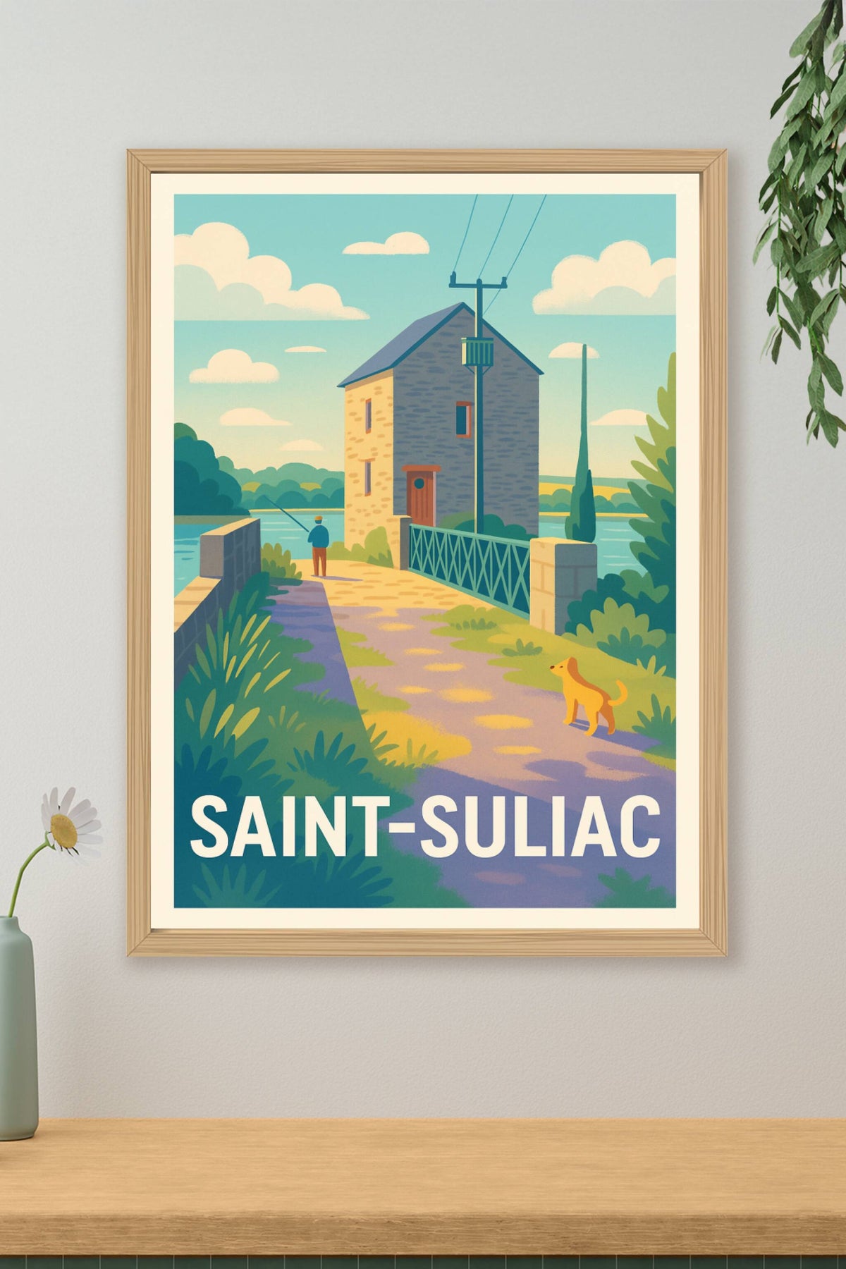Affiche Saint-Suliac — Charme bucolique et douceur bretonne · poster d'art de Saint-Suliac