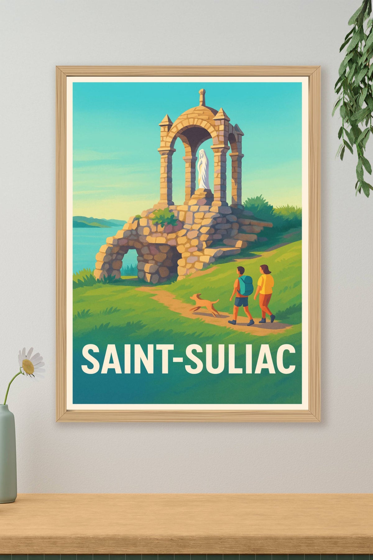 Affiche Saint-Suliac — Balade paisible au cœur de la nature · poster d'art de Saint-Suliac