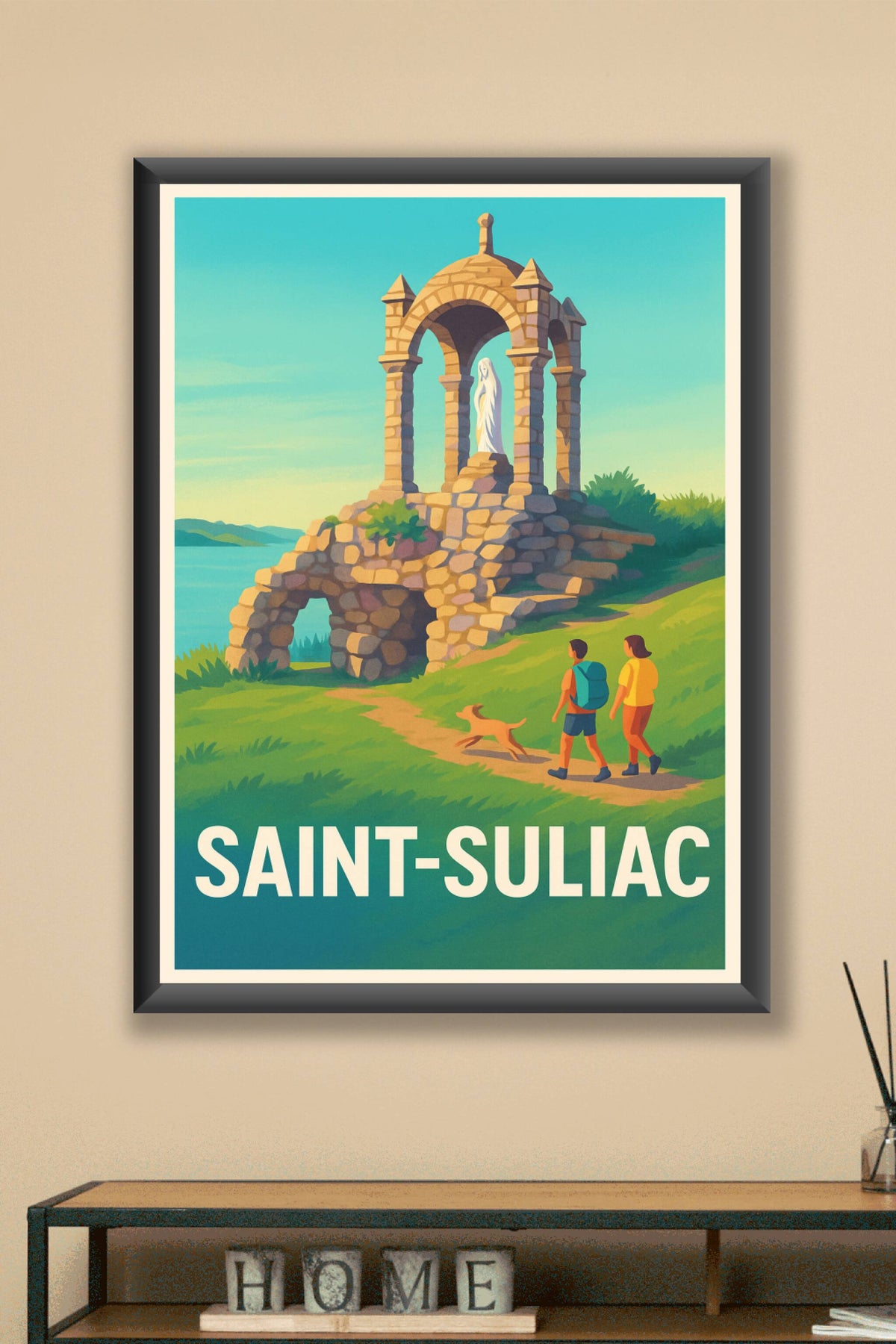 Affiche Saint-Suliac — Balade paisible au cœur de la nature · poster d'art de Saint-Suliac