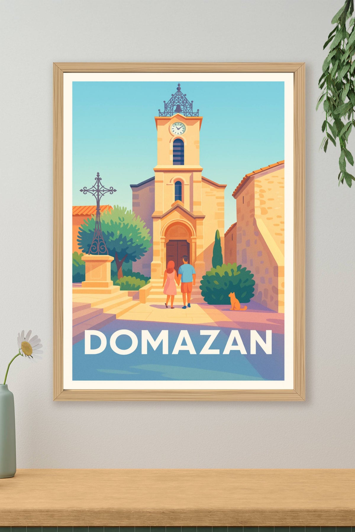 Affiche Domazan — Charme et sérénité au cœur du village · poster d'art de Domazan