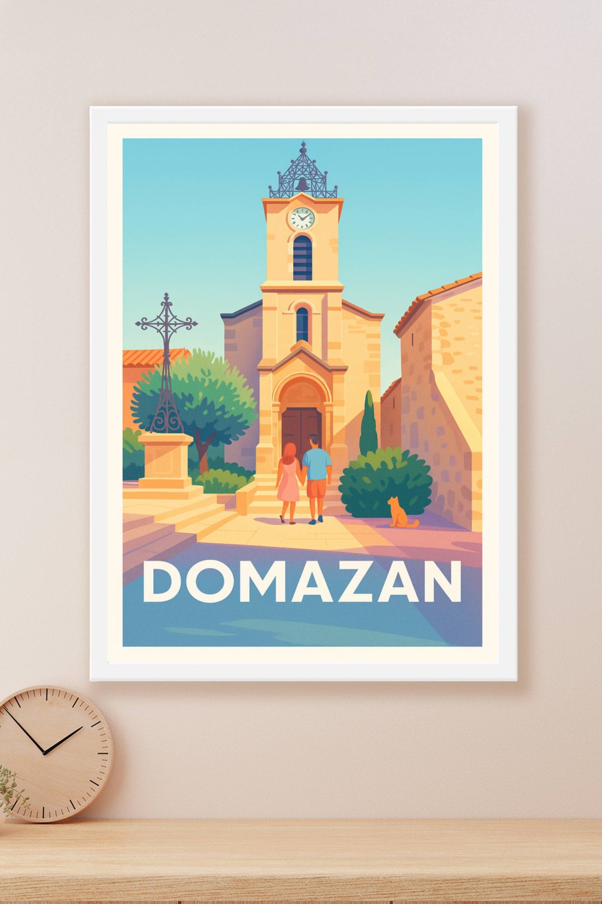 Affiche Domazan — Charme et sérénité au cœur du village · poster d'art de Domazan