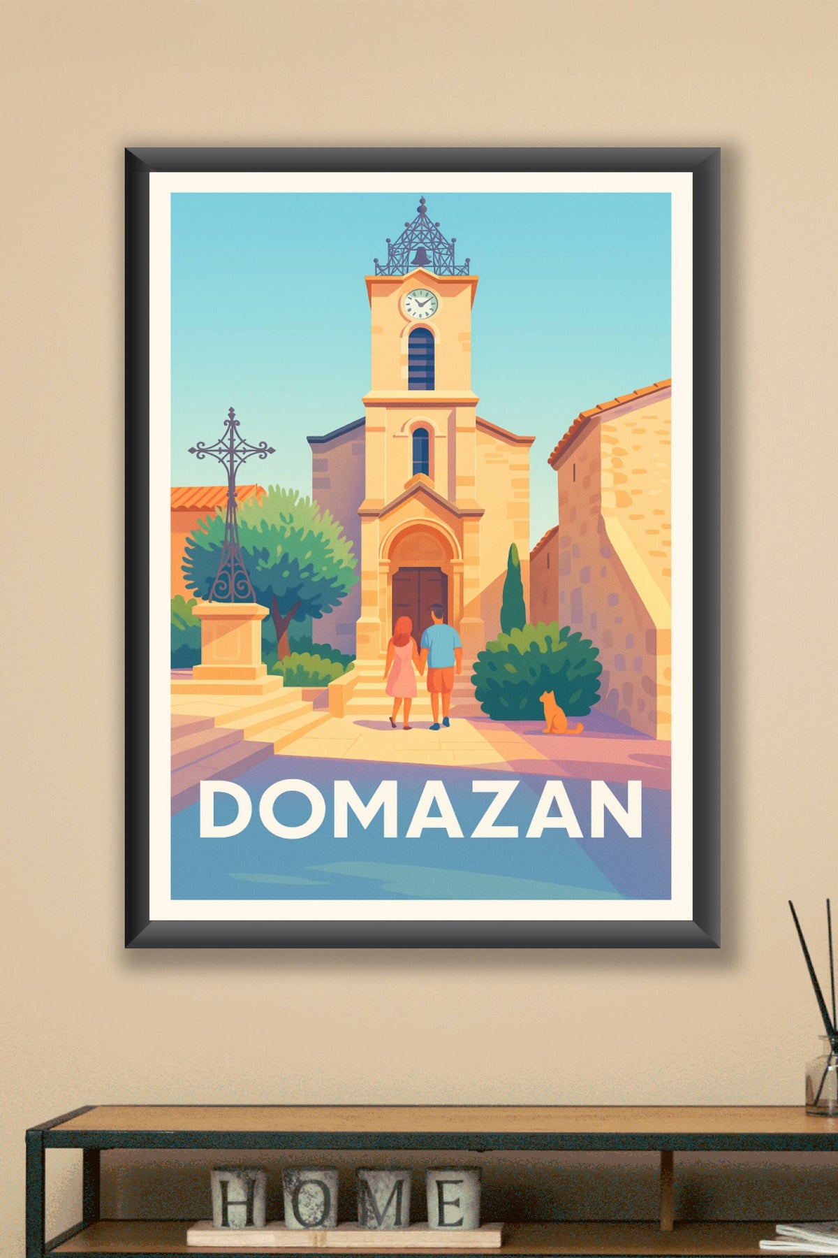 Affiche Domazan — Charme et sérénité au cœur du village · poster d'art de Domazan