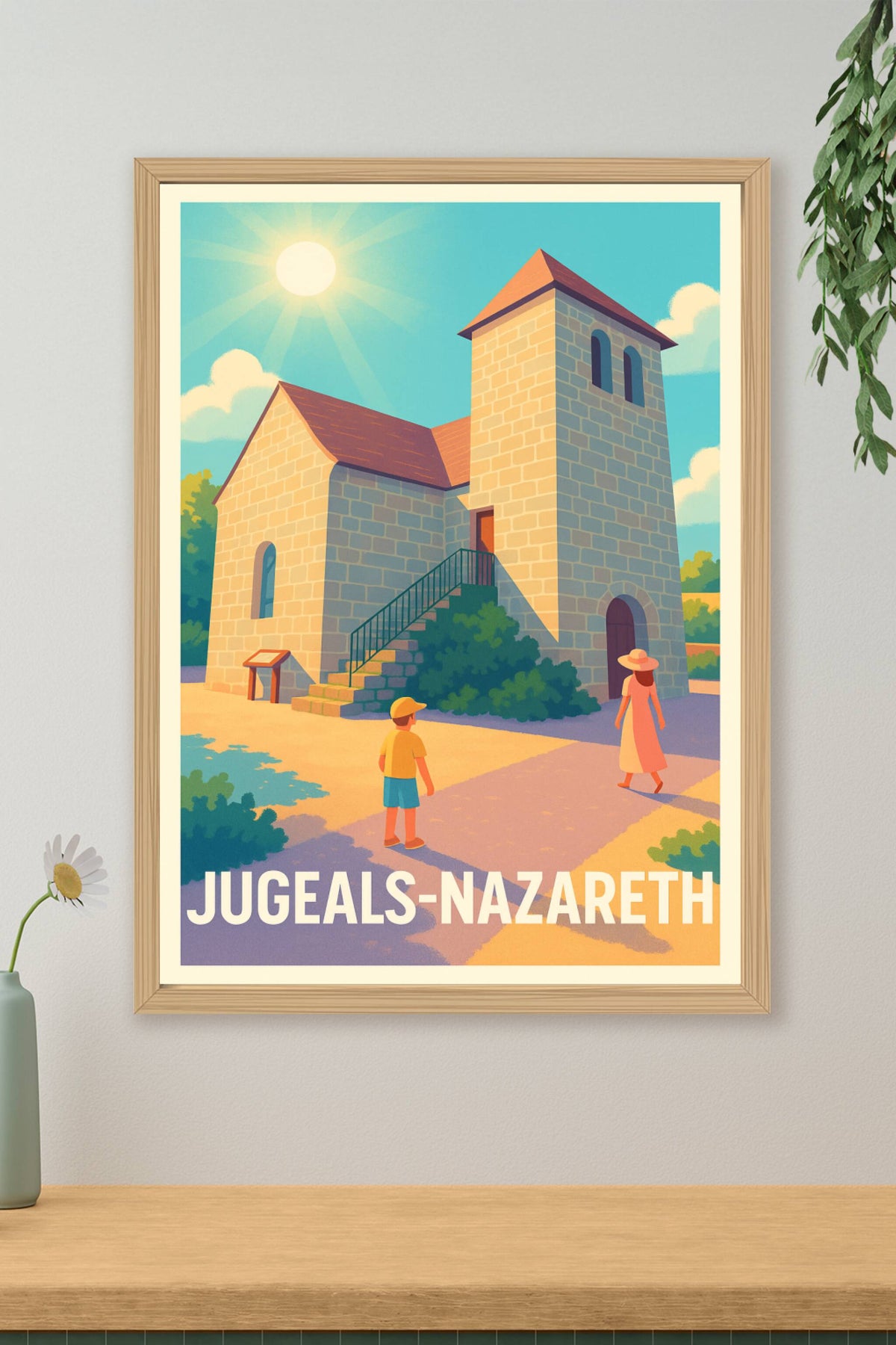 Affiche Jugeals-Nazareth — Charme et tranquillité en Nouvelle-Aquitaine · poster d'art de Jugeals-Nazareth