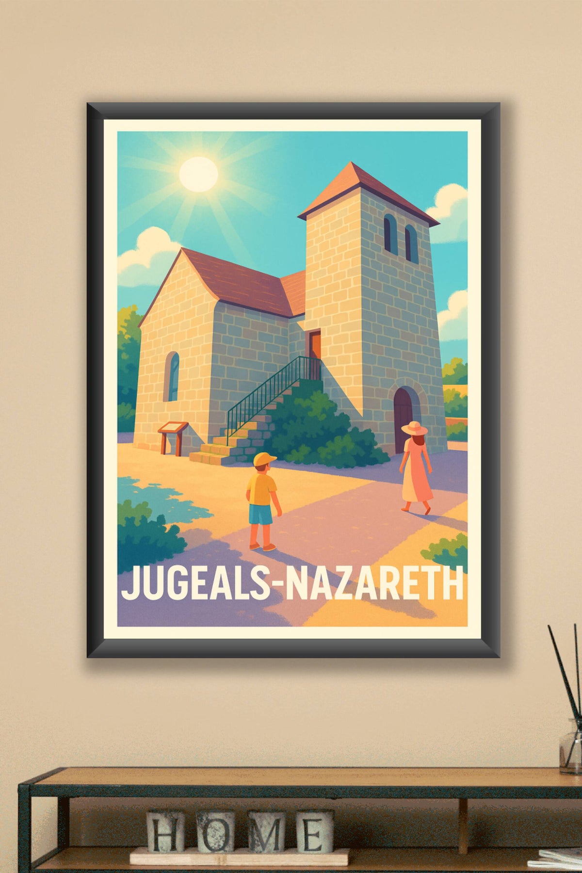 Affiche Jugeals-Nazareth — Charme et tranquillité en Nouvelle-Aquitaine · poster d'art de Jugeals-Nazareth
