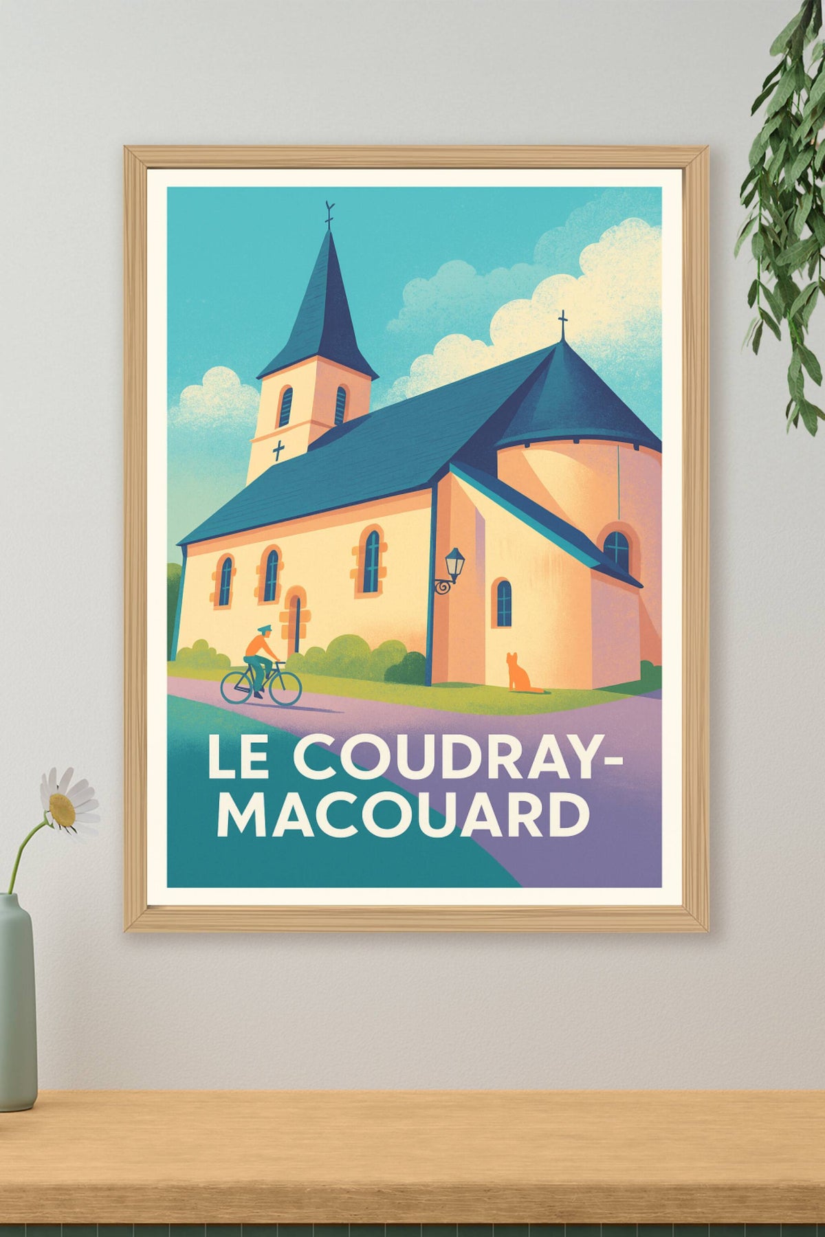 Affiche Le Coudray-Macouard — Charme paisible de la campagne · poster d'art de Le Coudray-Macouard