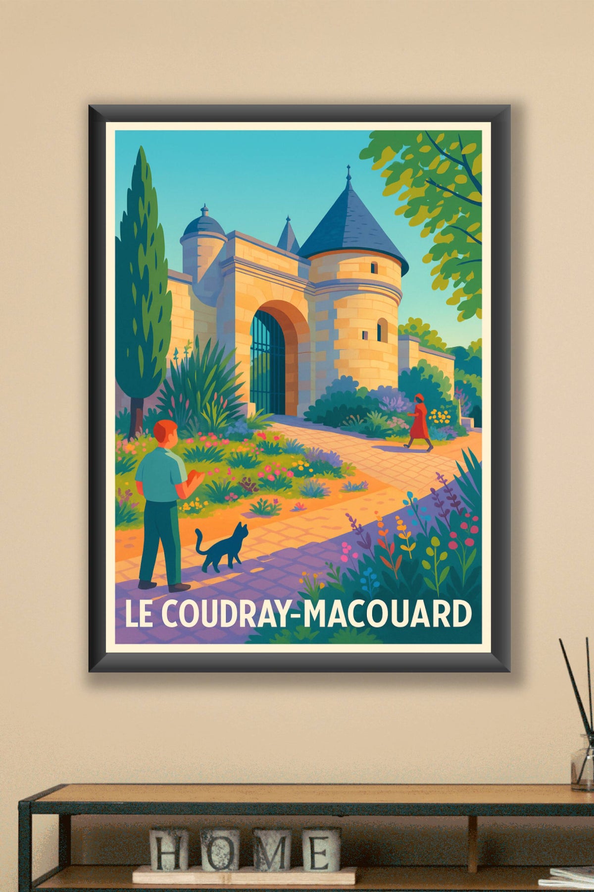 Affiche Le Coudray-Macouard — Charme et histoire en pleine nature · poster d'art de Le Coudray-Macouard