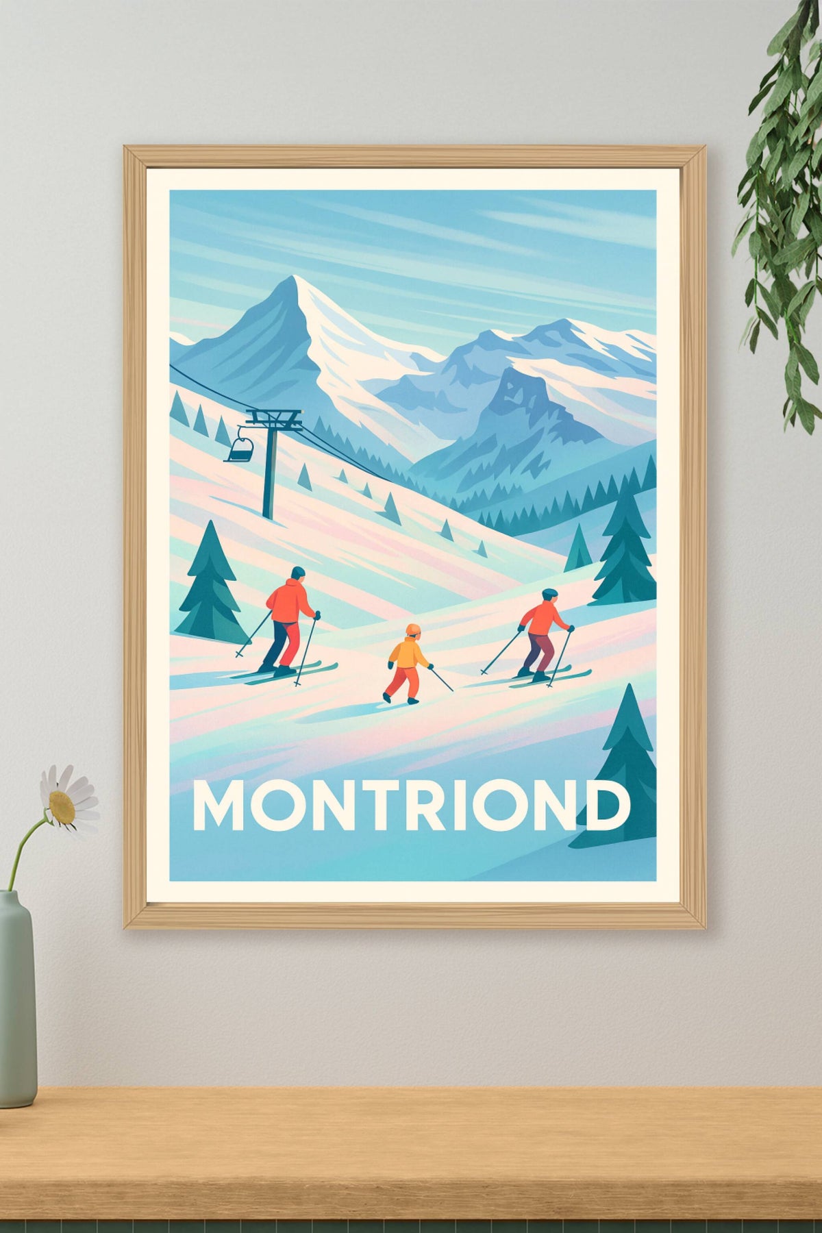 Affiche Montriond — Évasion hivernale et ski en montagne · poster d'art de Montriond