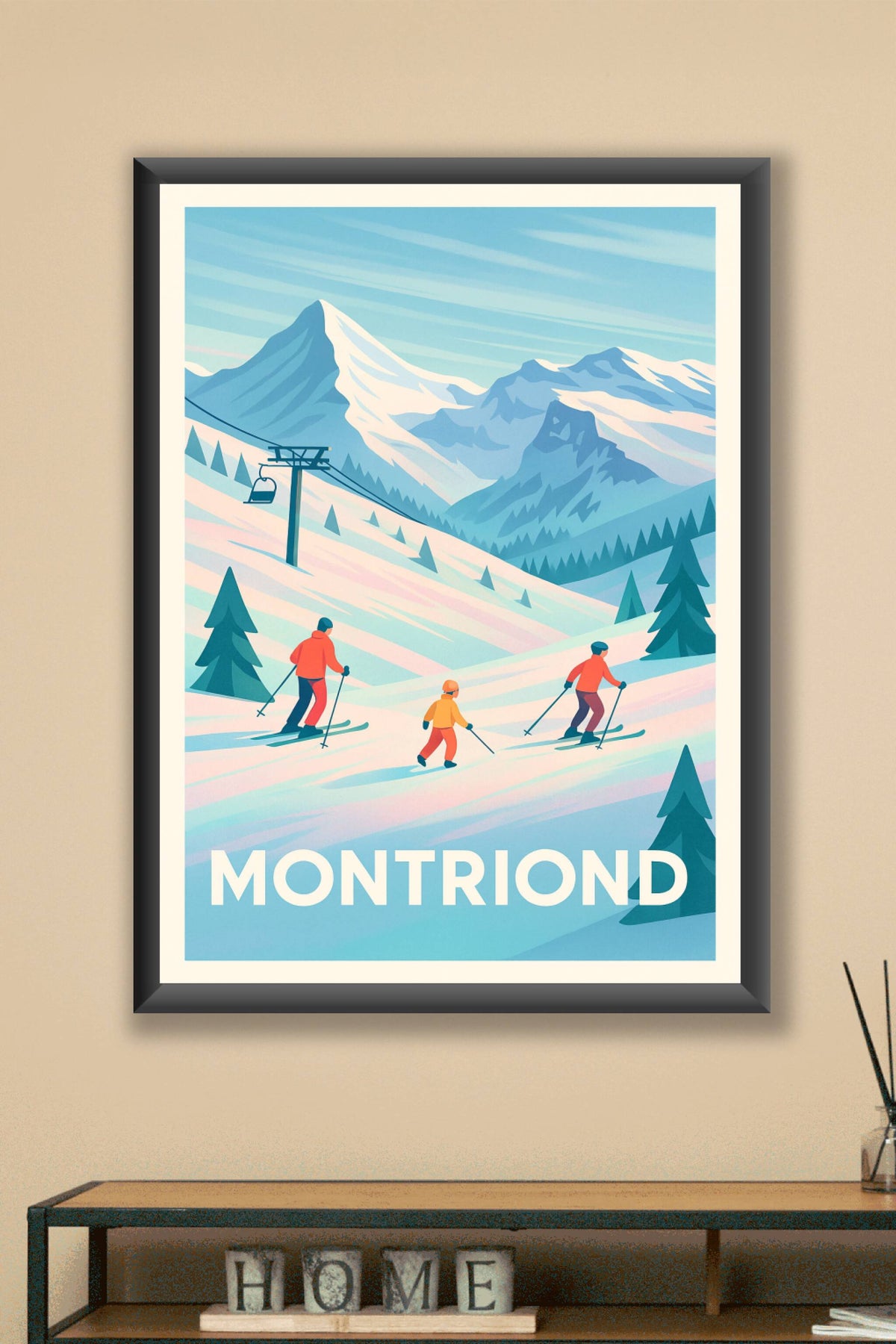 Affiche Montriond — Évasion hivernale et ski en montagne · poster d'art de Montriond