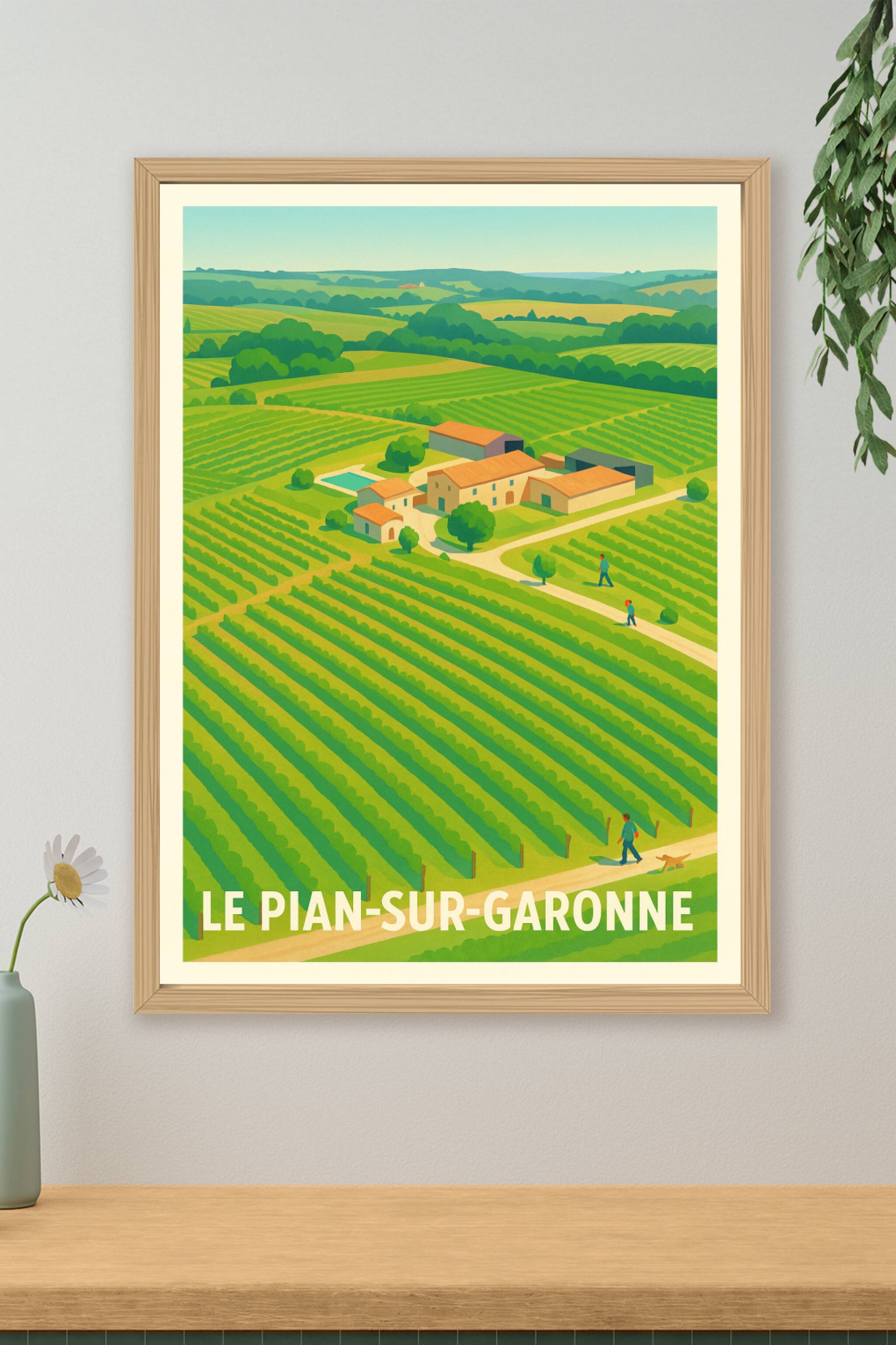 Affiche de Le Pian-sur-Garonne - Douceur de la campagne viticole