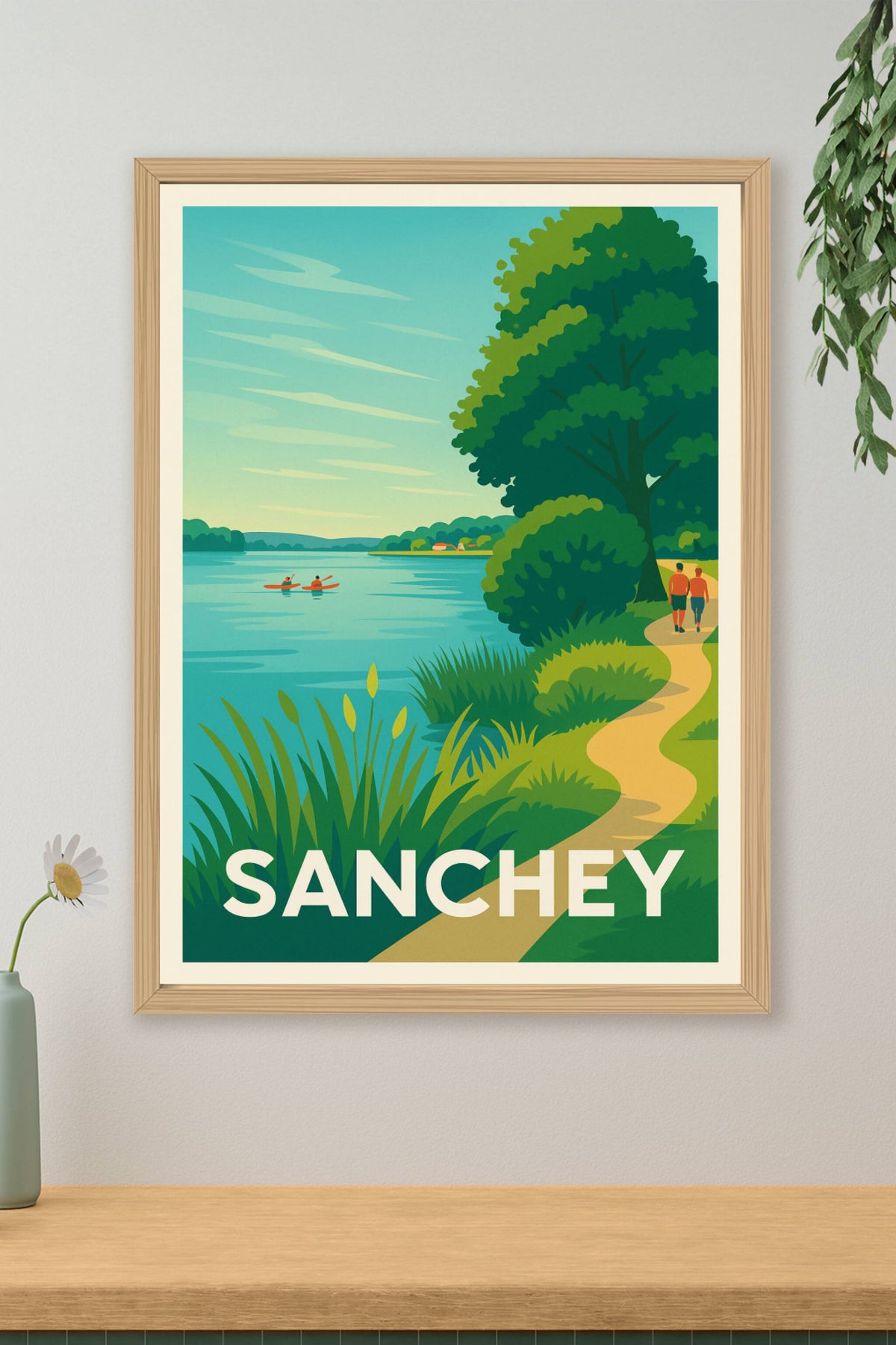 Affiche Sanchey — Évasion nature au fil de l'eau · poster d'art de Sanchey