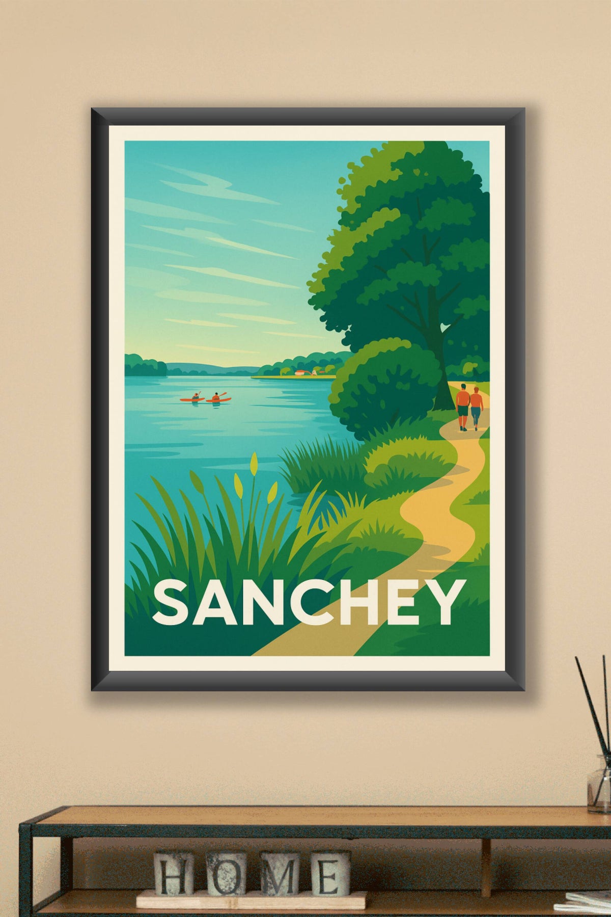 Affiche Sanchey — Évasion nature au fil de l'eau · poster d'art de Sanchey