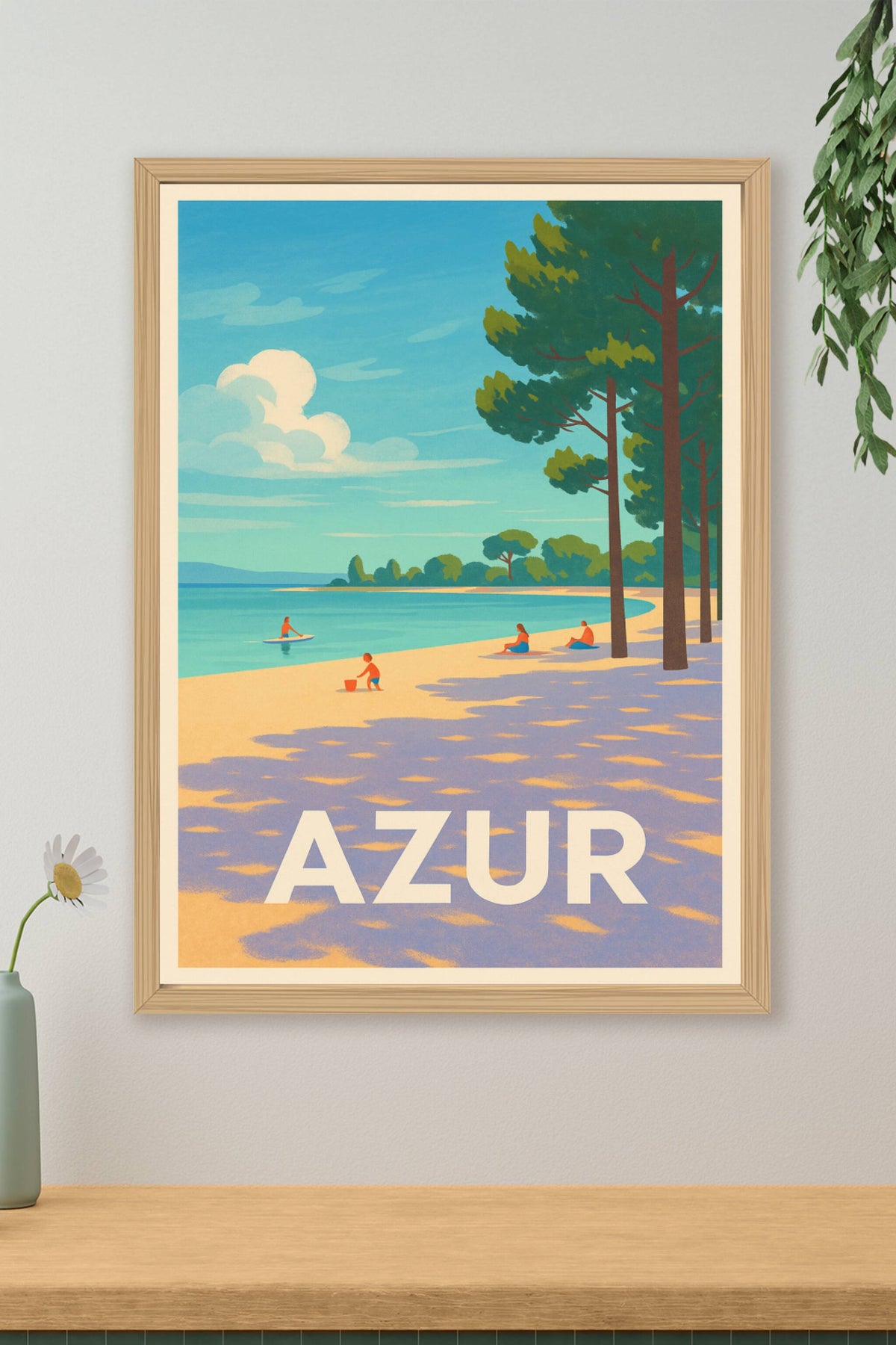 Affiche Azur — Sérénité et douceur en bord de mer · poster d'art de Azur
