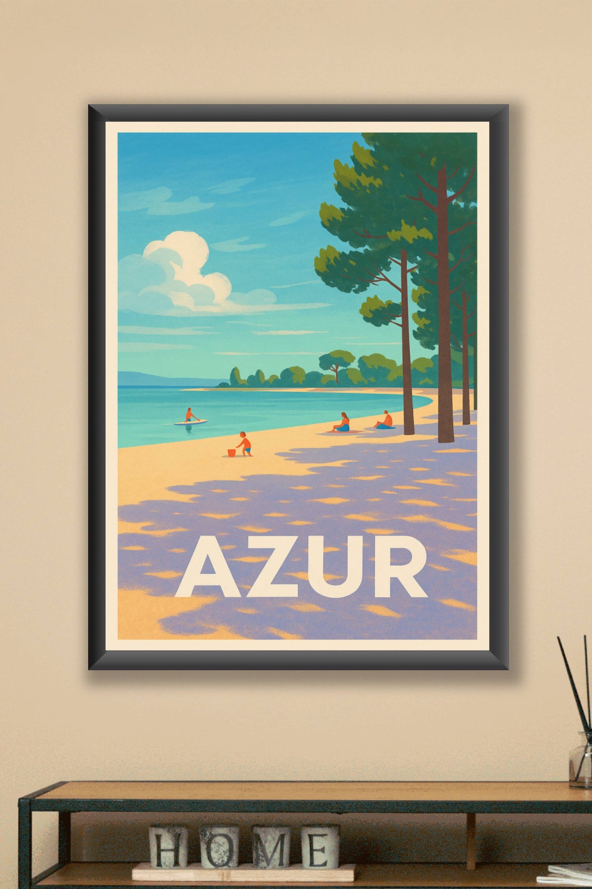 Affiche Azur — Sérénité et douceur en bord de mer · poster d'art de Azur