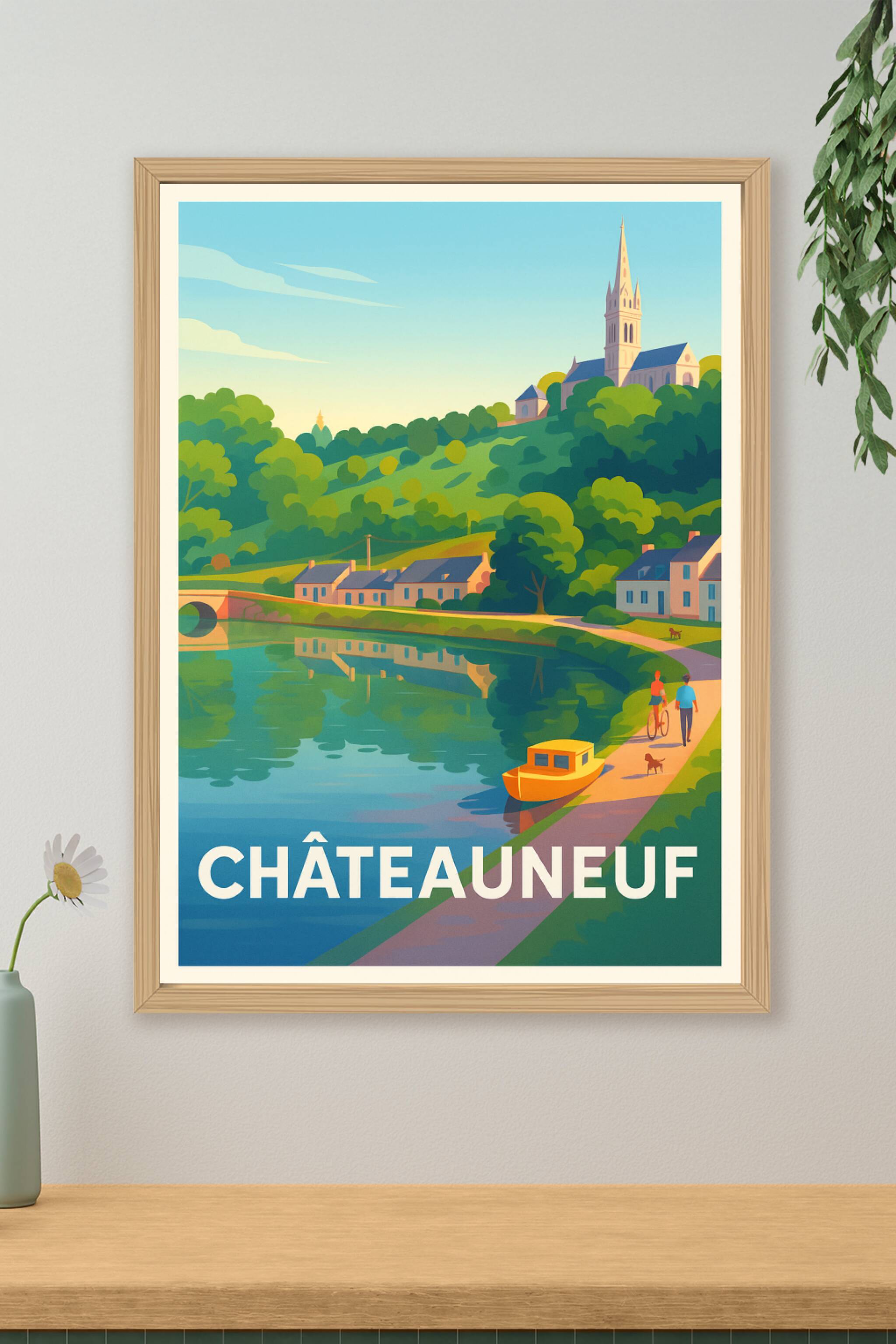 Affiche de Châteauneuf - Harmonie bucolique au fil de l'eau