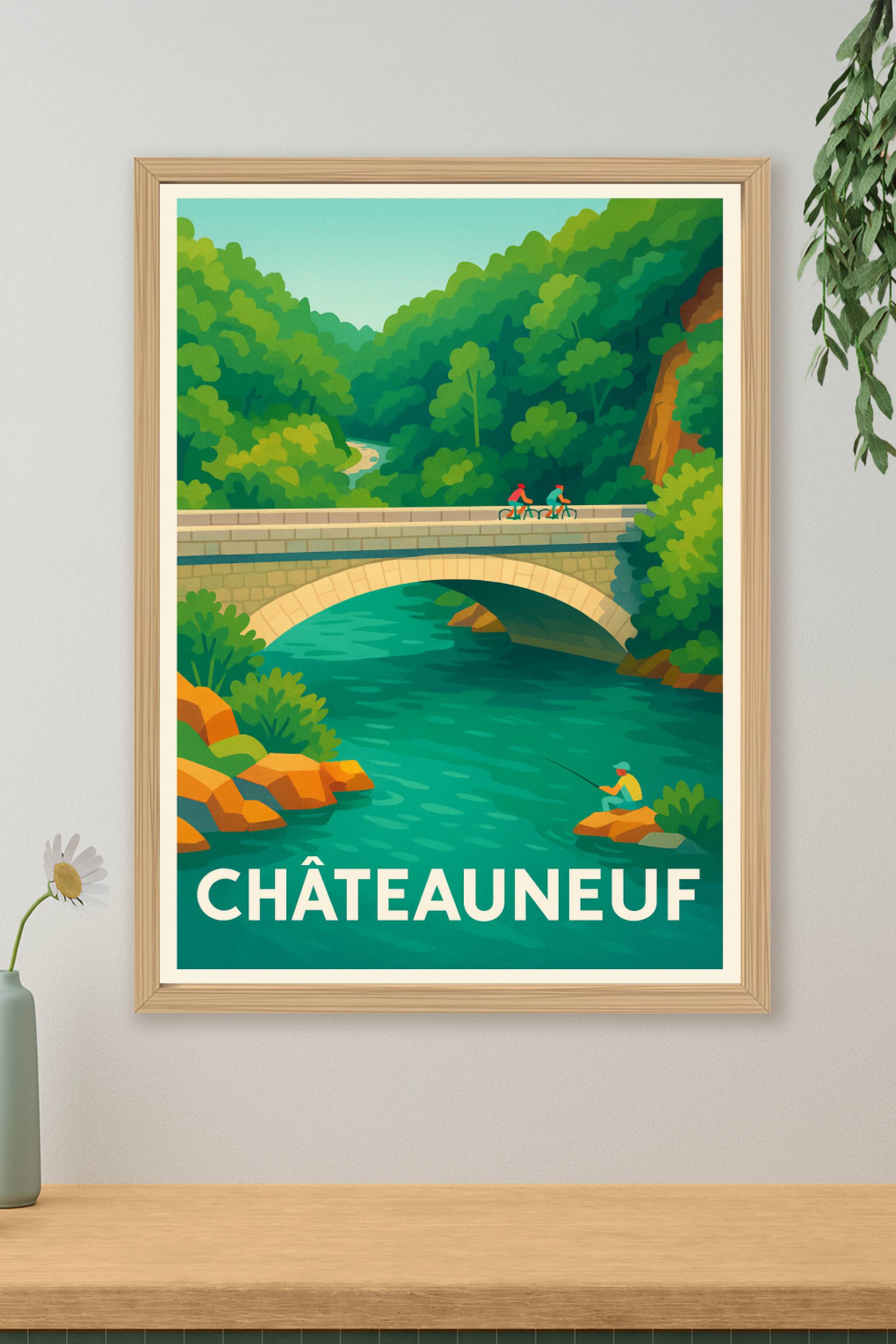 Affiche de Châteauneuf - Évasion nature et sérénité au fil de l'eau