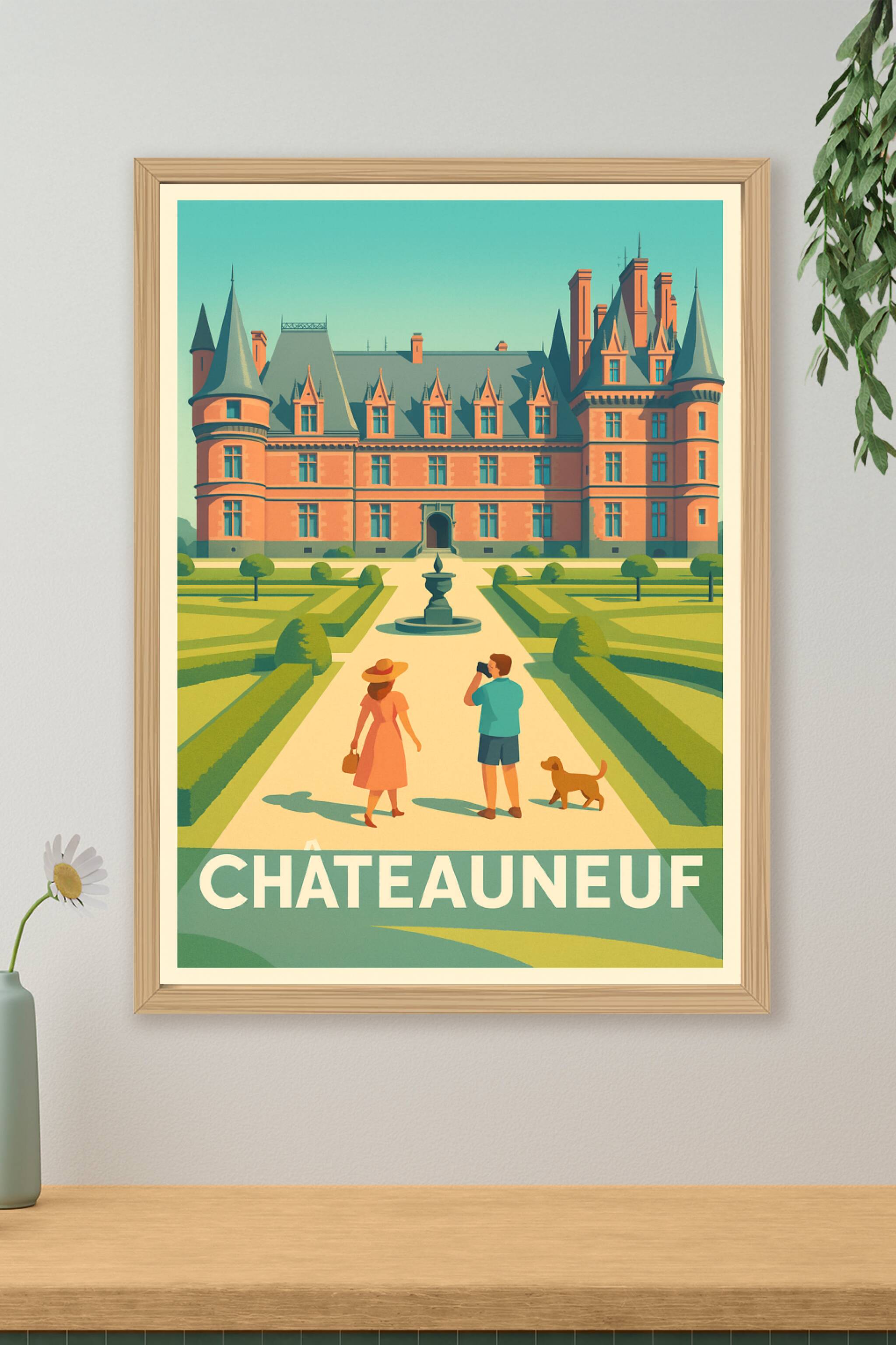 Affiche de Châteauneuf - Élégance et charme historique