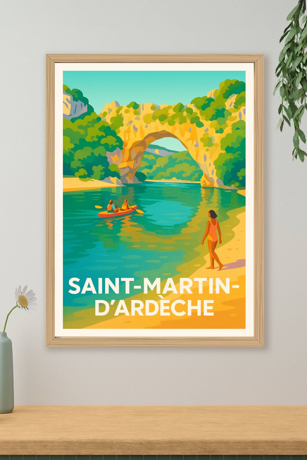Affiche Saint-Martin-d'Ardèche — Le charme naturel de l'Arche dorée · poster d'art de Saint-Martin-d'Ardèche