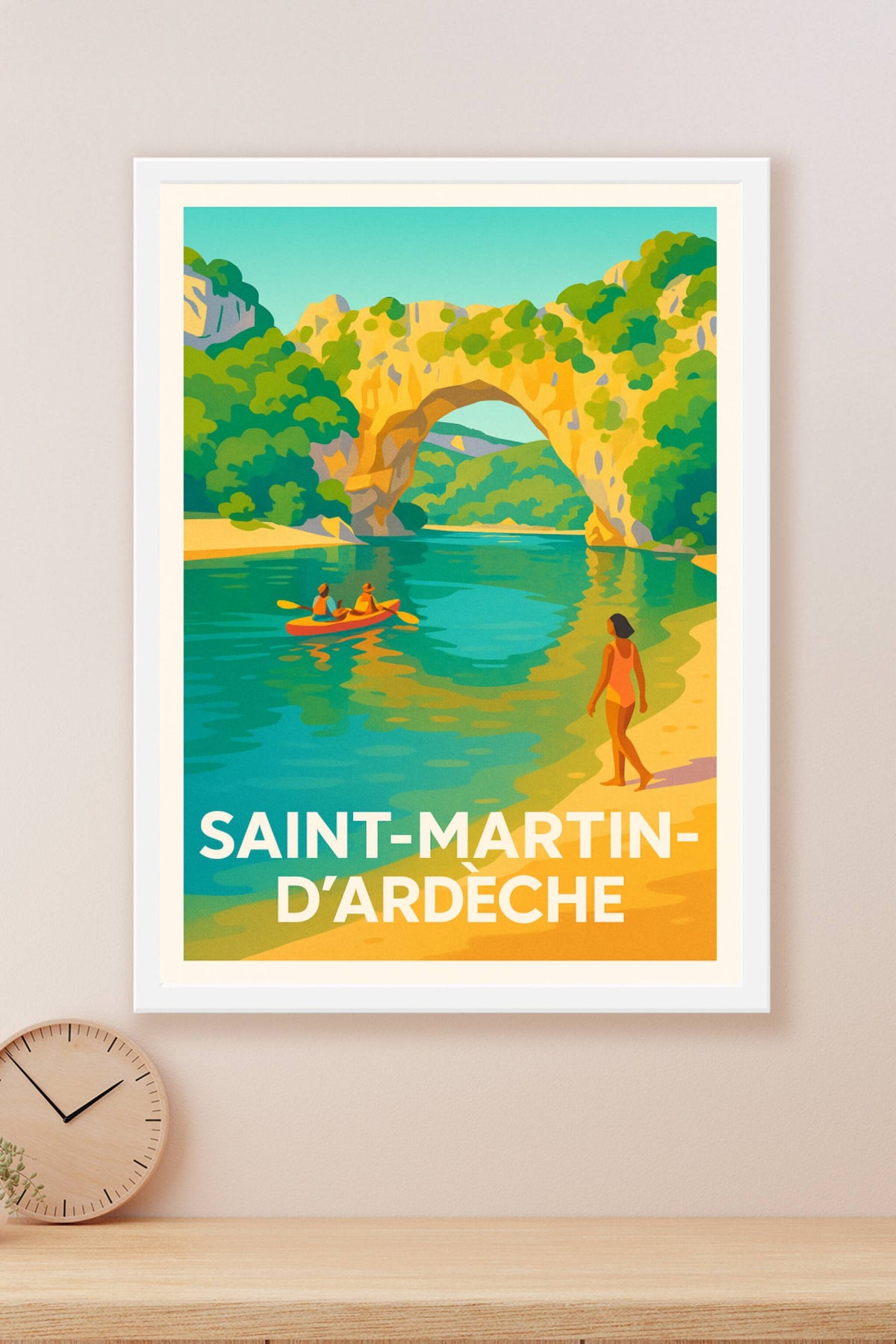 Affiche Saint-Martin-d'Ardèche — Le charme naturel de l'Arche dorée · poster d'art de Saint-Martin-d'Ardèche