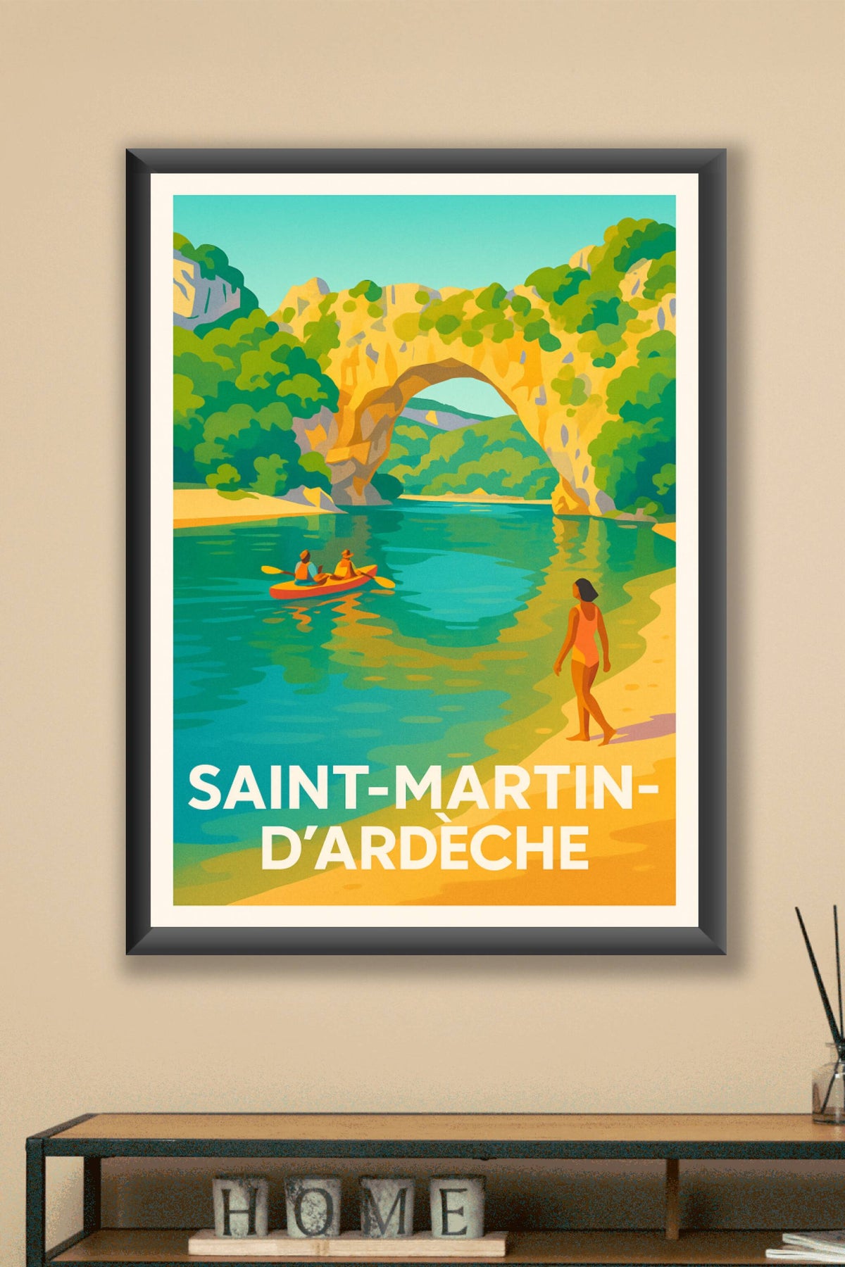 Affiche Saint-Martin-d'Ardèche — Le charme naturel de l'Arche dorée · poster d'art de Saint-Martin-d'Ardèche