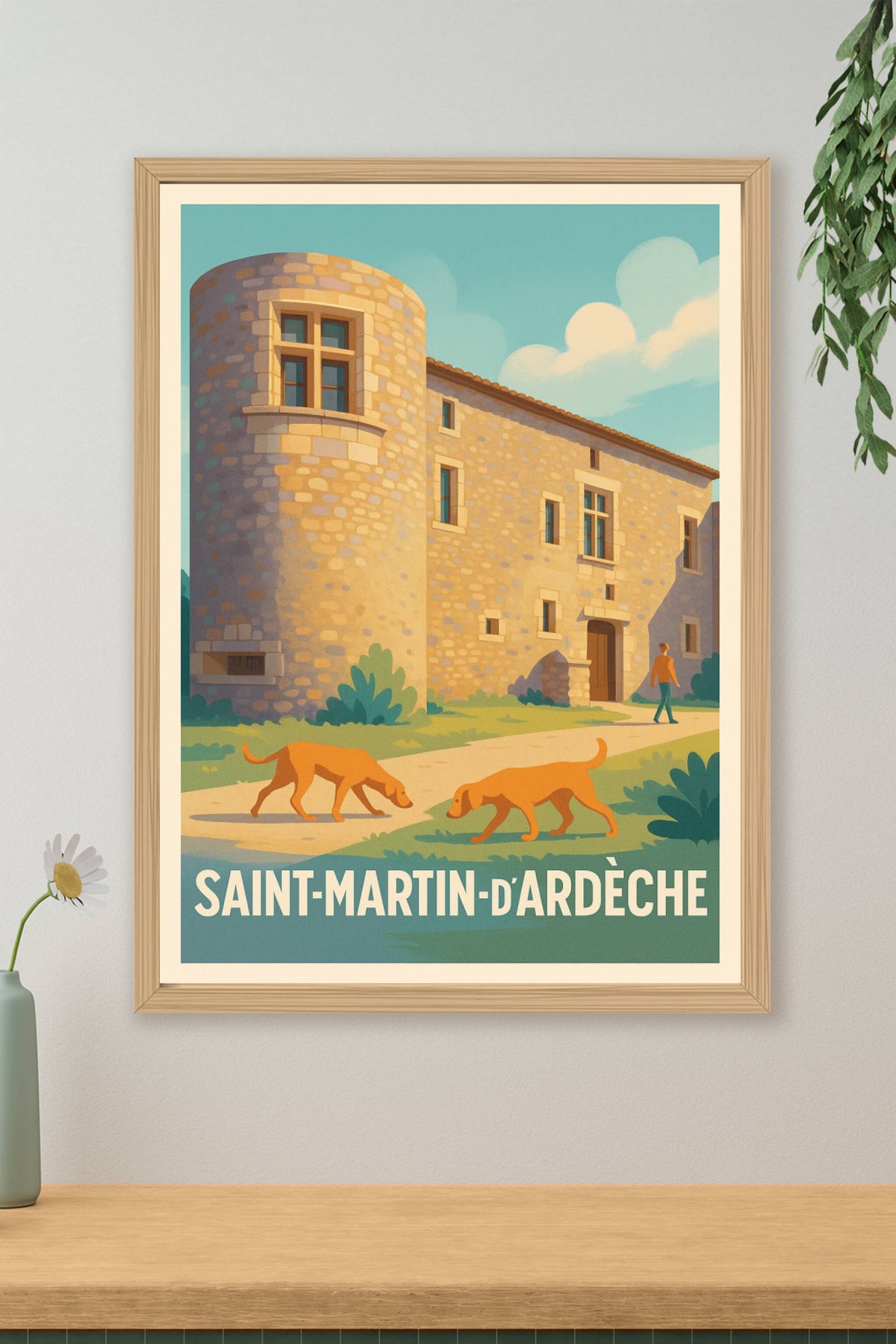 Affiche Saint-Martin-d'Ardèche — Charme et Sérénité en Ardèche · poster d'art de Saint-Martin-d'Ardèche