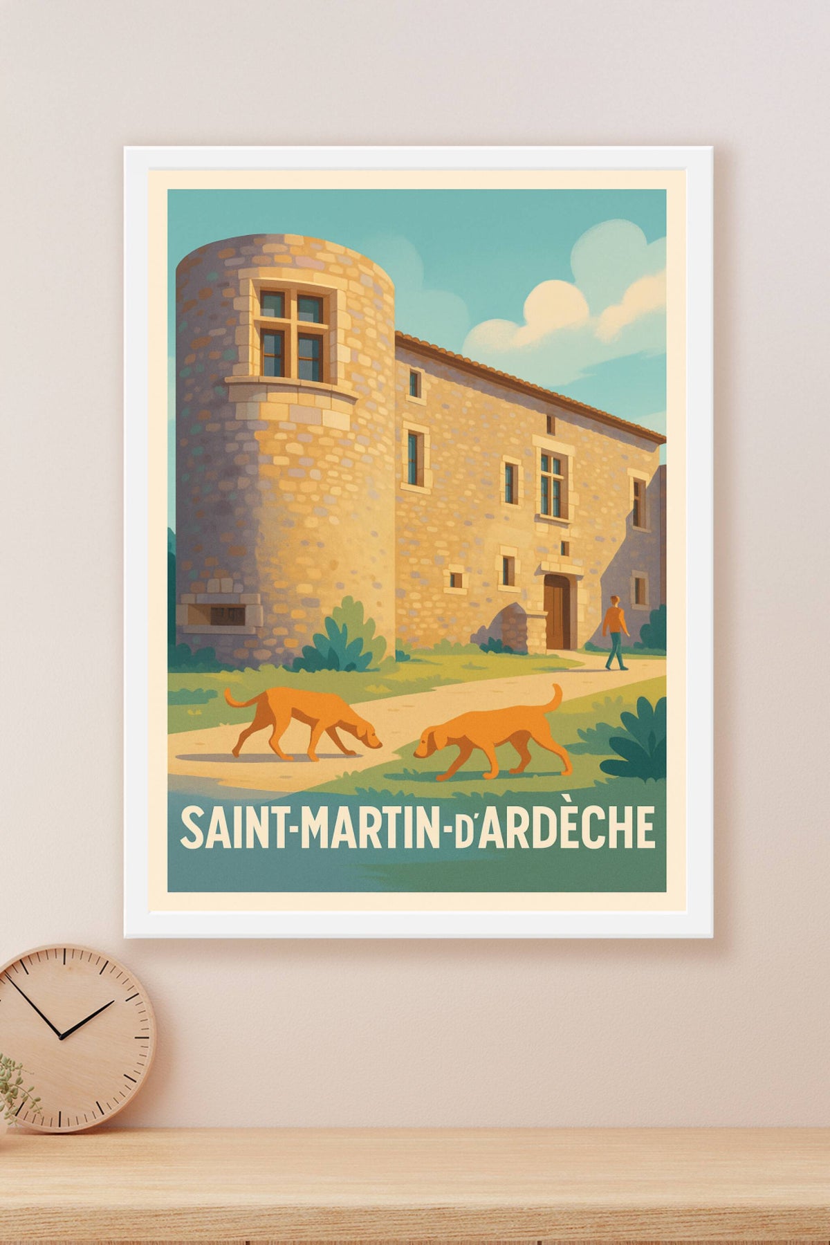 Affiche Saint-Martin-d'Ardèche — Charme et Sérénité en Ardèche · poster d'art de Saint-Martin-d'Ardèche