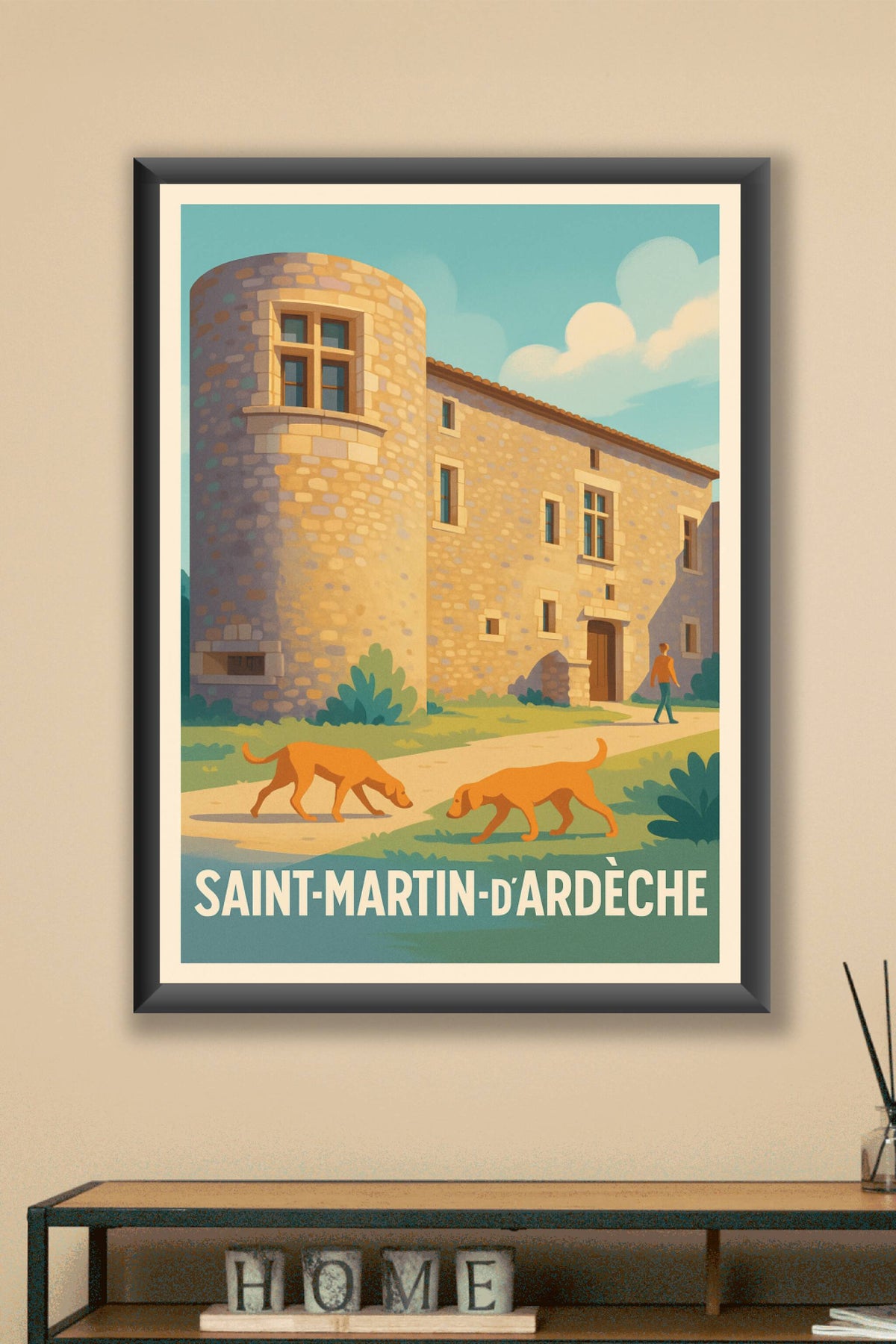 Affiche Saint-Martin-d'Ardèche — Charme et Sérénité en Ardèche · poster d'art de Saint-Martin-d'Ardèche
