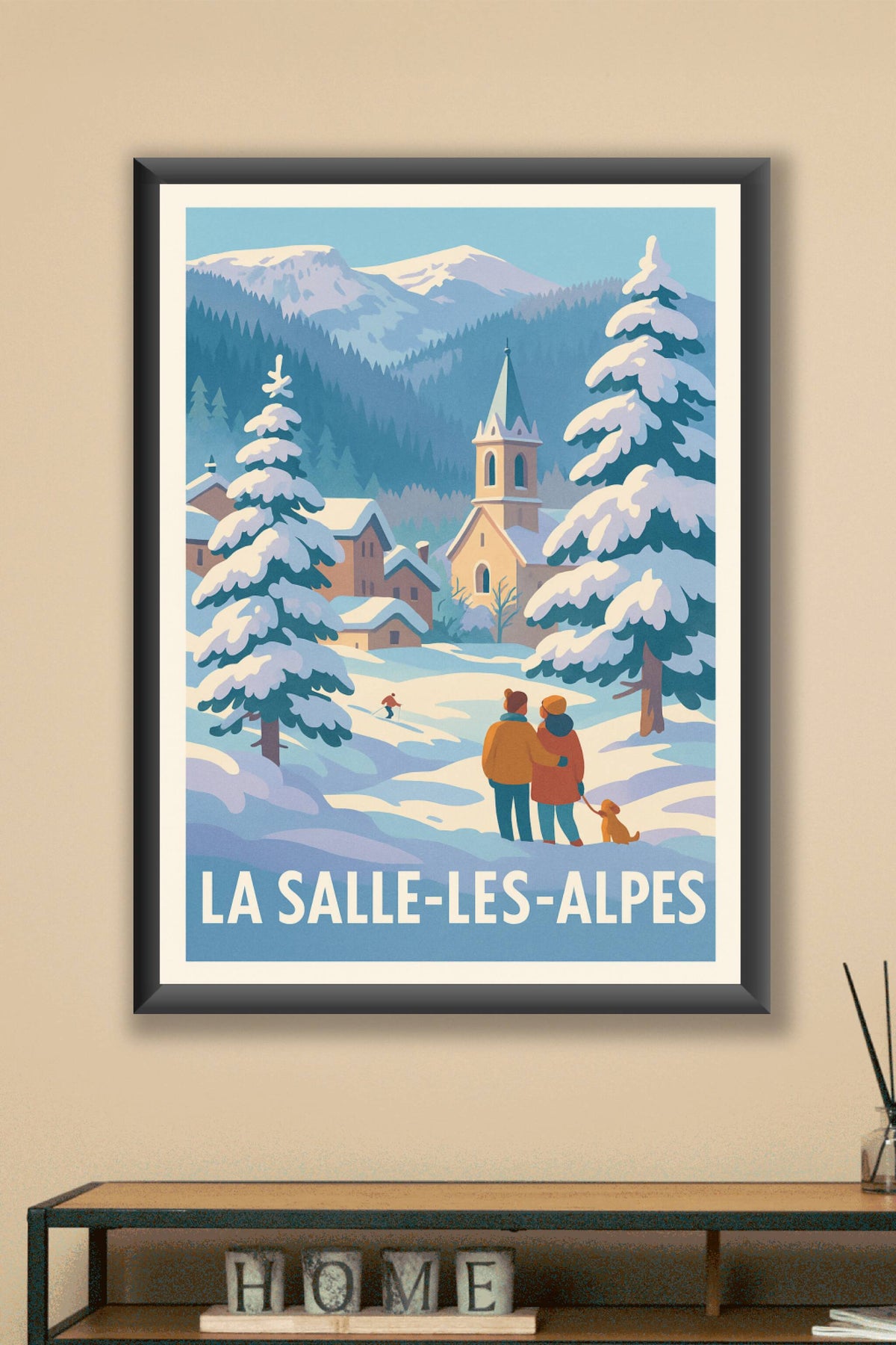 Affiche La Salle-les-Alpes — Escapade hivernale au cœur des Alpes · poster d'art de La Salle-les-Alpes