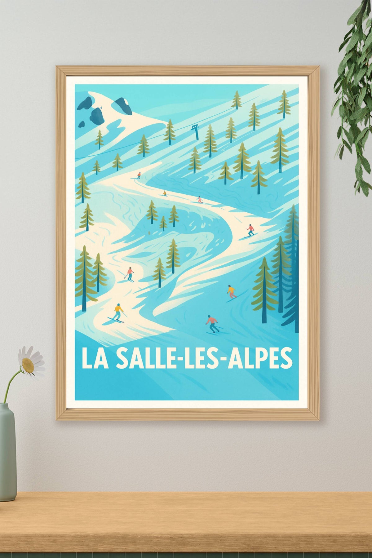 Affiche La Salle-les-Alpes — Glisse et nature en montagne · poster d'art de La Salle-les-Alpes