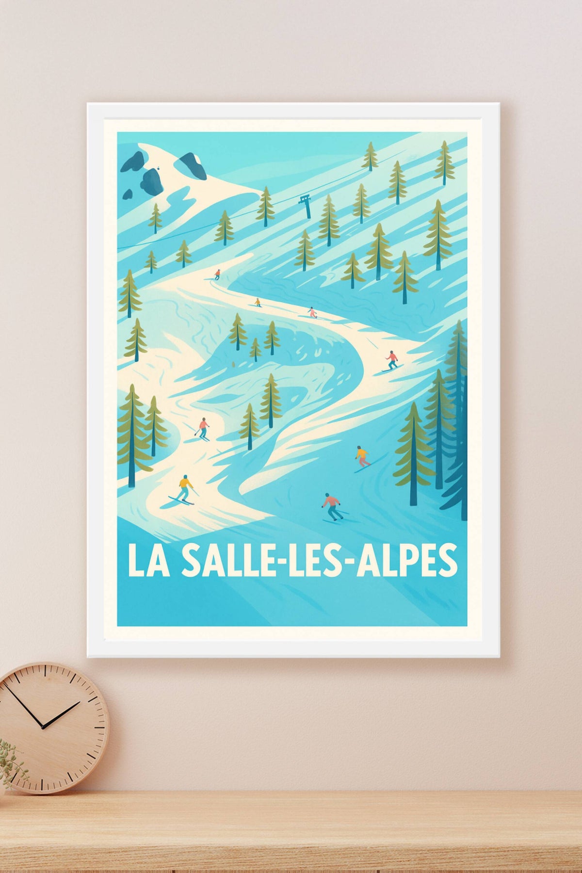 Affiche La Salle-les-Alpes — Glisse et nature en montagne · poster d'art de La Salle-les-Alpes