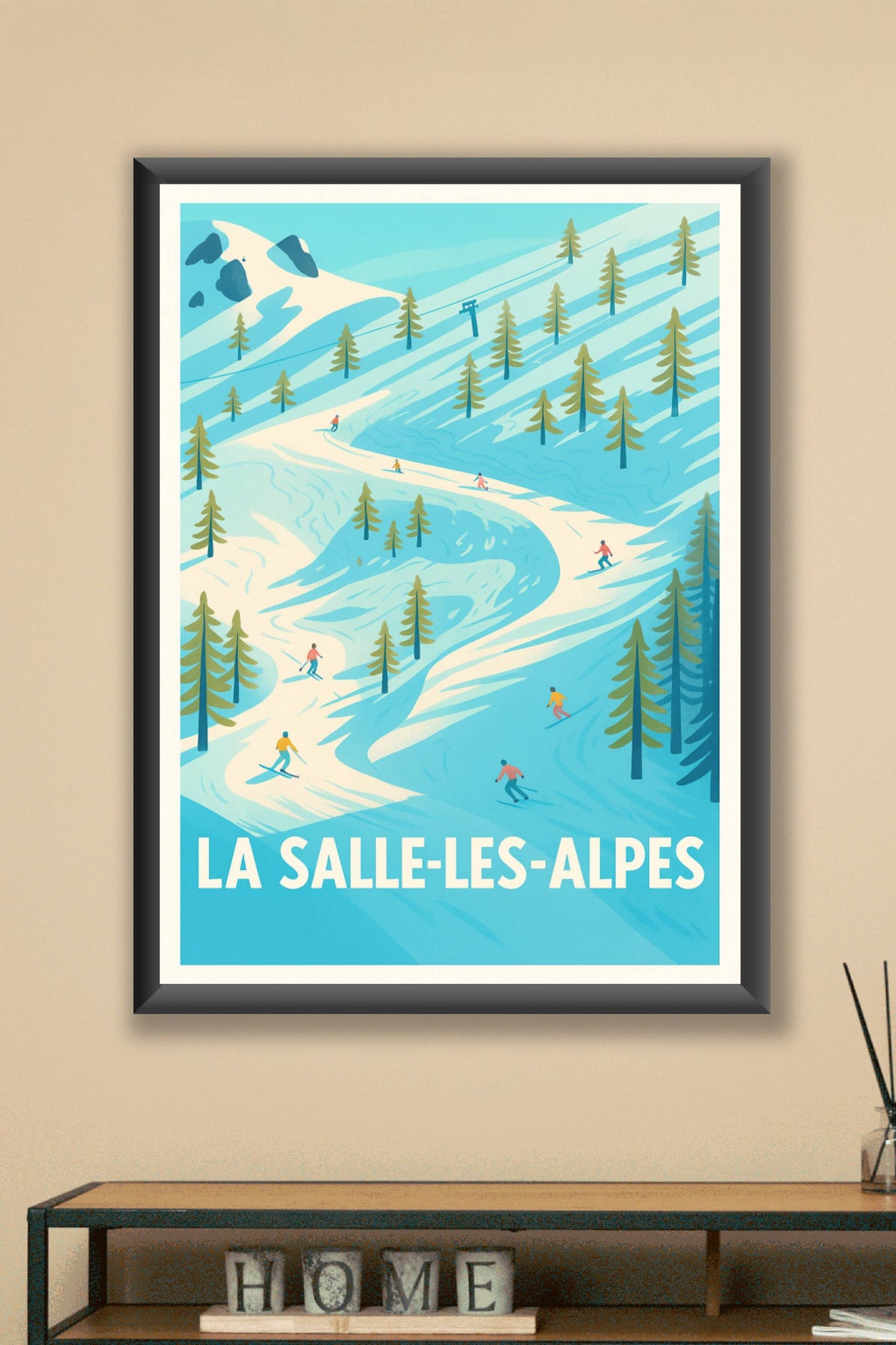 Affiche La Salle-les-Alpes — Glisse et nature en montagne · poster d'art de La Salle-les-Alpes