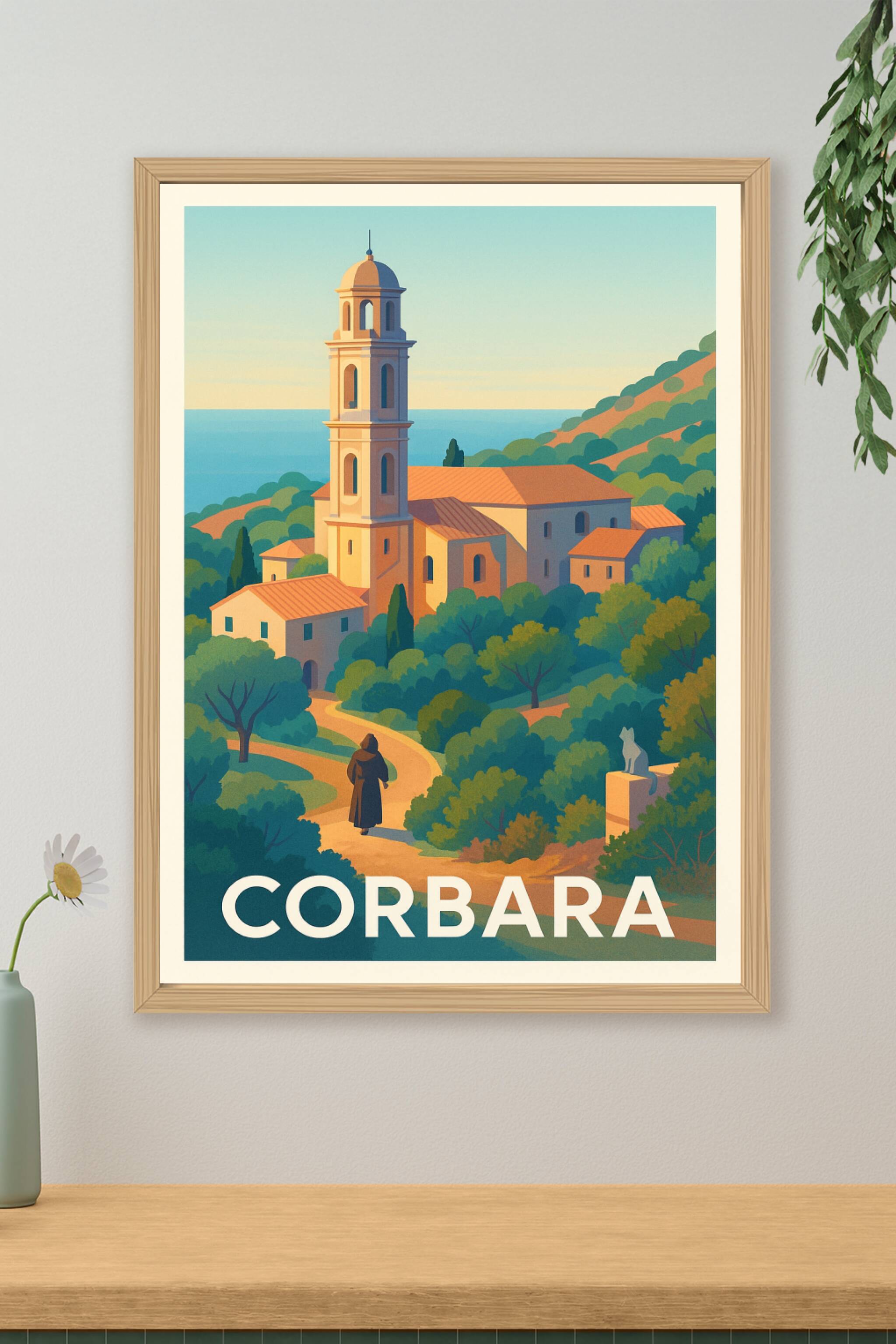 Affiche de Corbara - Charme intemporel du village côtier