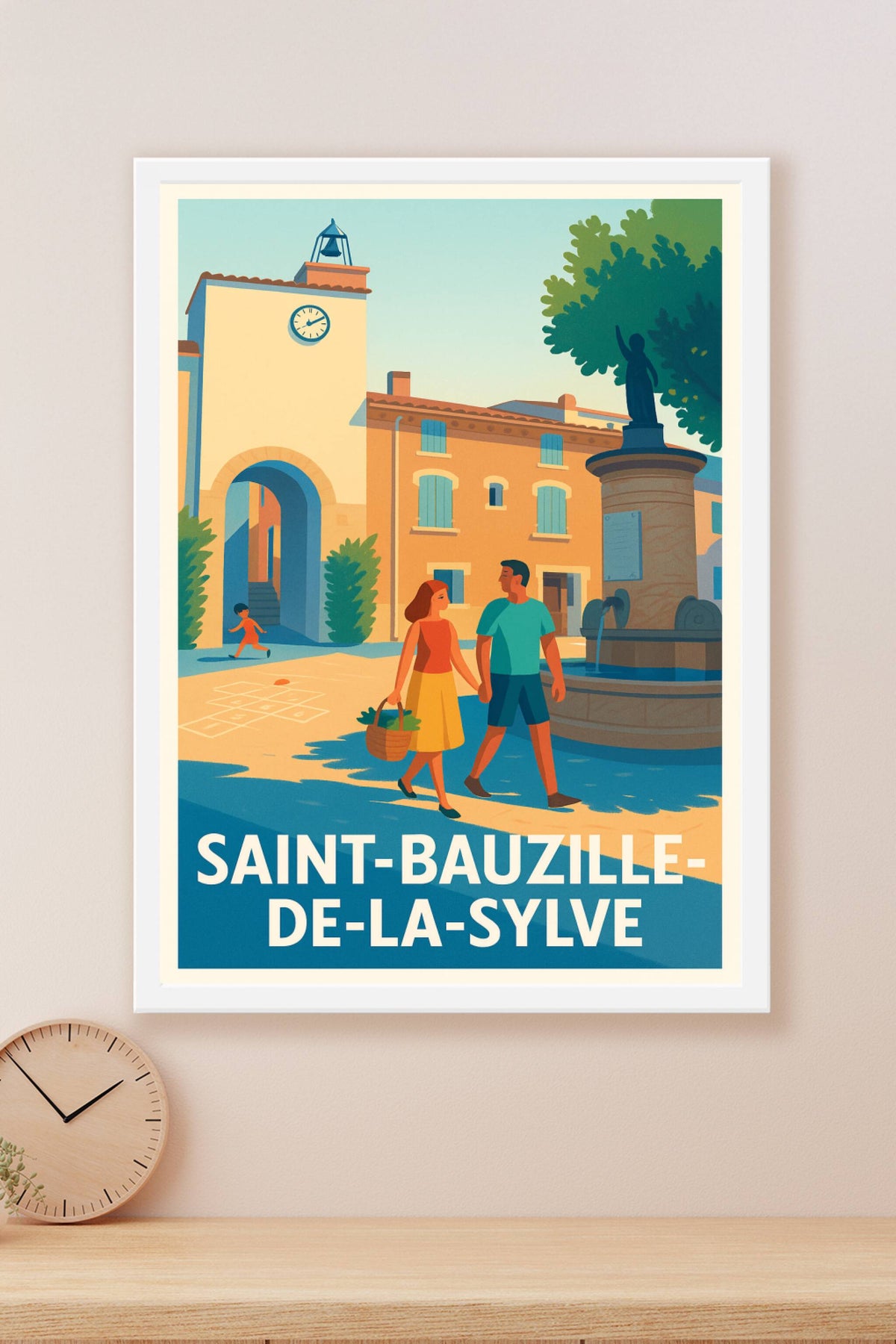 Affiche Saint-Bauzille-de-la-Sylve — Charme et douceur de vie en plein cœur du village · poster d'art de Saint-Bauzille-de-la-Sylve