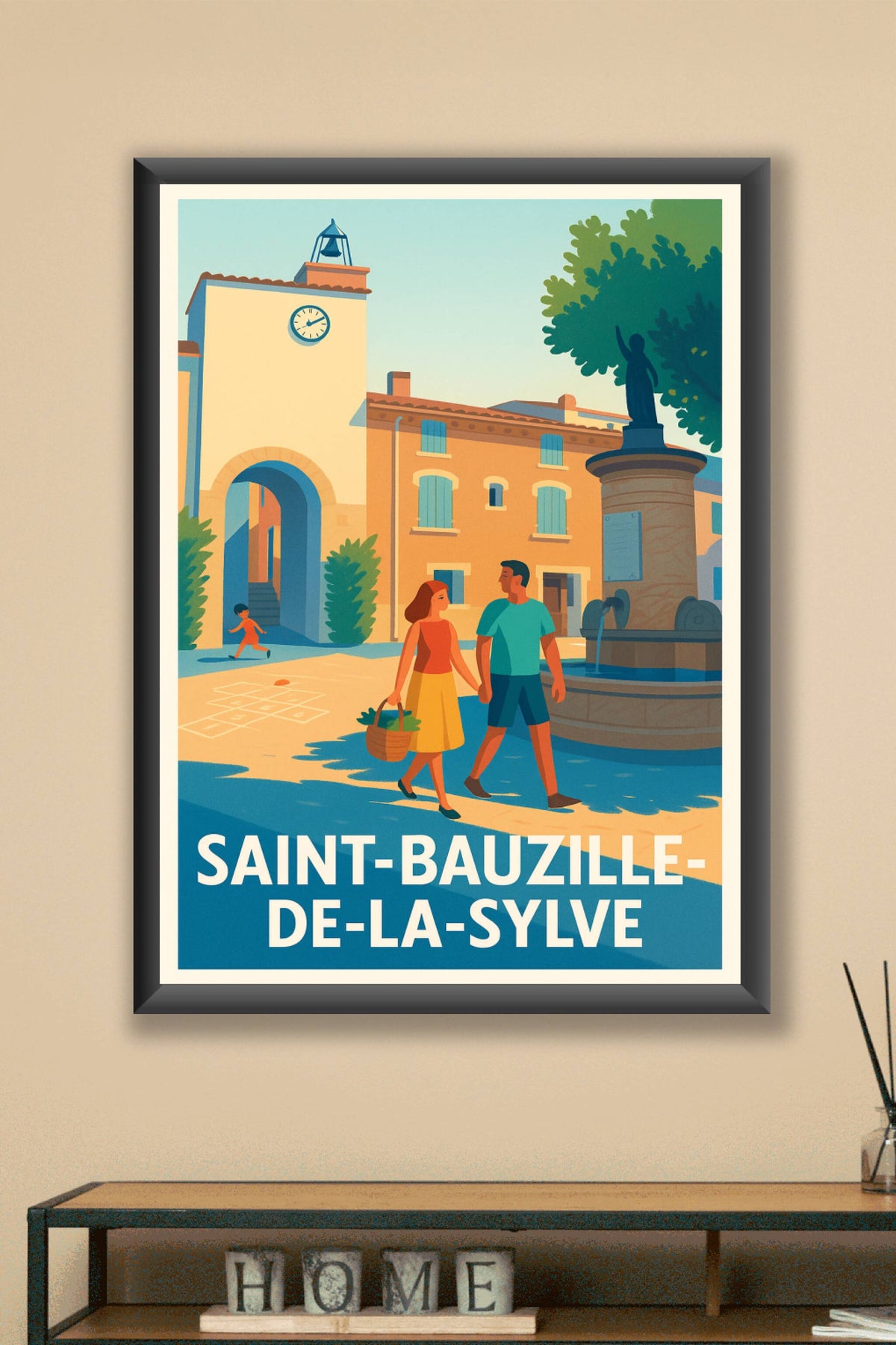 Affiche Saint-Bauzille-de-la-Sylve — Charme et douceur de vie en plein cœur du village · poster d'art de Saint-Bauzille-de-la-Sylve