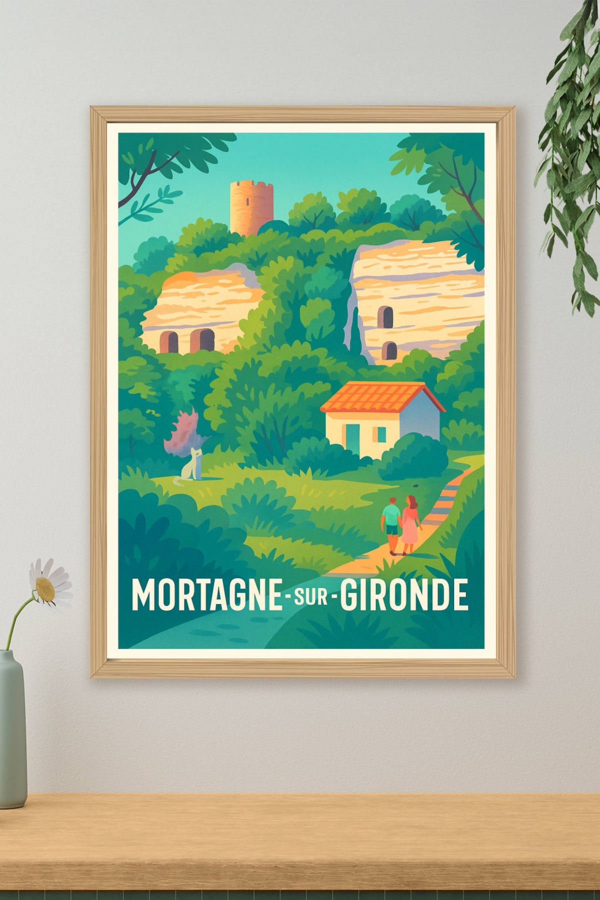 Affiche Mortagne-sur-Gironde — Harmonie Nature et Patrimoine · poster d'art de Mortagne-sur-Gironde