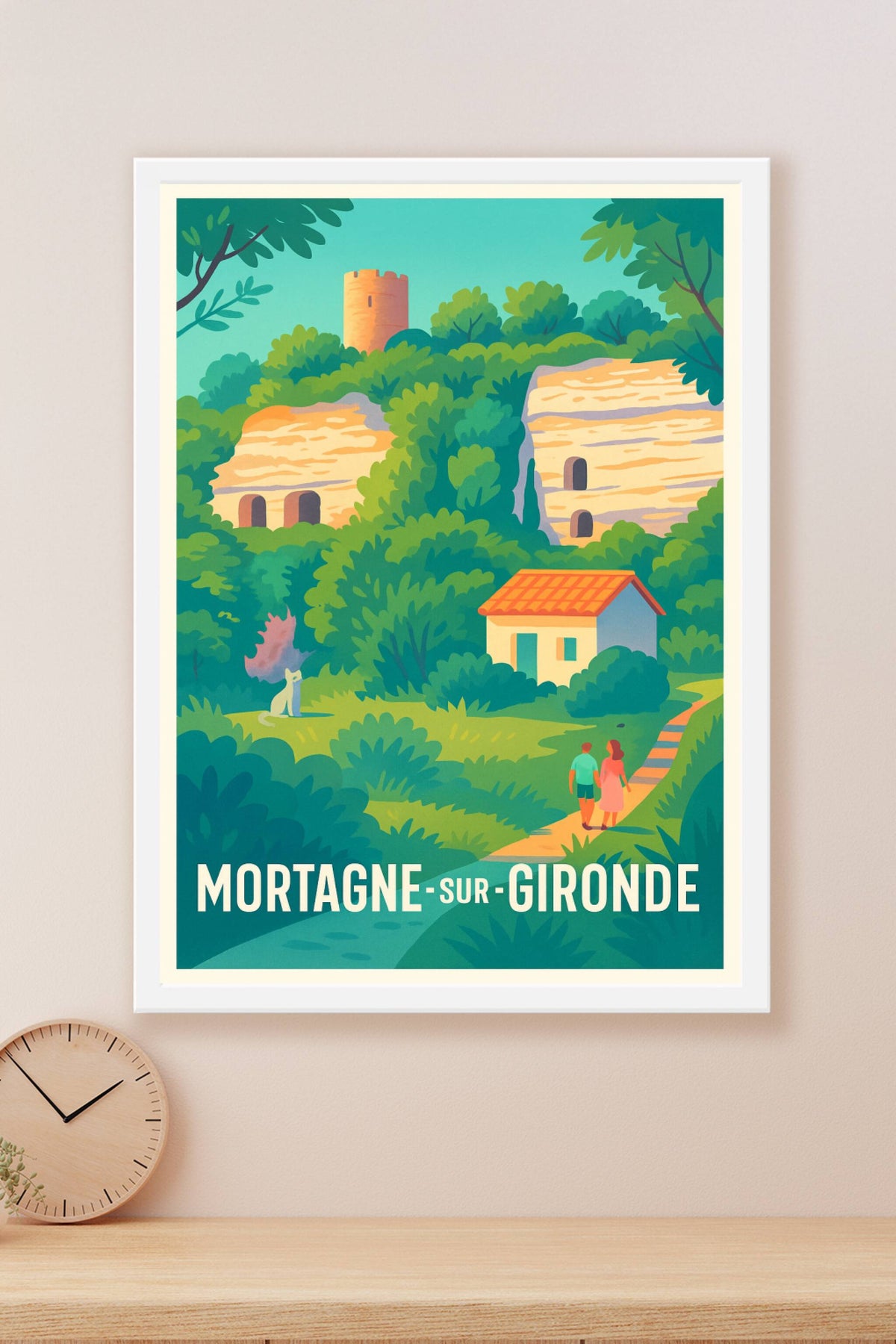 Affiche Mortagne-sur-Gironde — Harmonie Nature et Patrimoine · poster d'art de Mortagne-sur-Gironde