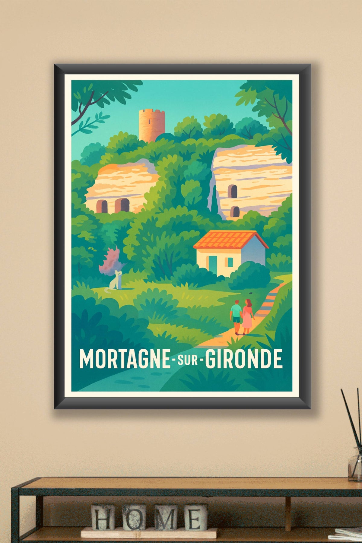 Affiche Mortagne-sur-Gironde — Harmonie Nature et Patrimoine · poster d'art de Mortagne-sur-Gironde