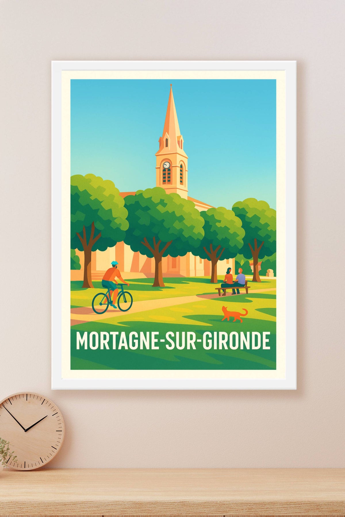 Affiche Mortagne-sur-Gironde — Douceur de vie au cœur du village · poster d'art de Mortagne-sur-Gironde
