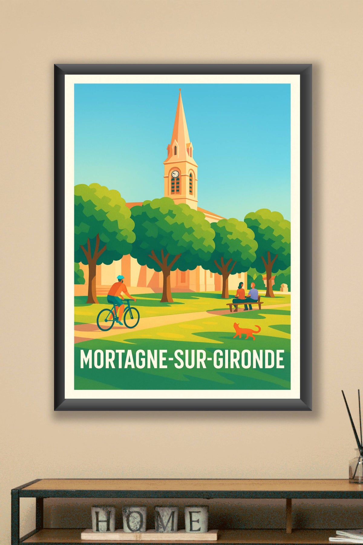 Affiche Mortagne-sur-Gironde — Douceur de vie au cœur du village · poster d'art de Mortagne-sur-Gironde