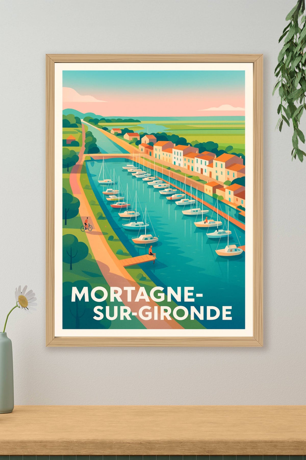 Affiche Mortagne-sur-Gironde — Sérénité et charme fluvial · poster d'art de Mortagne-sur-Gironde
