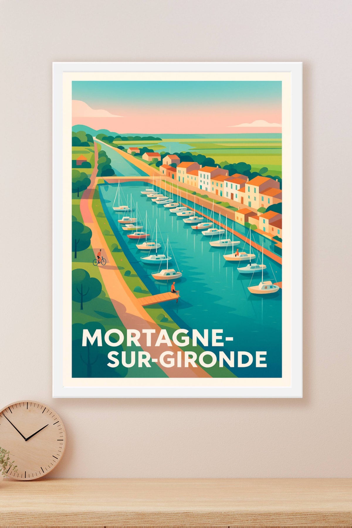 Affiche Mortagne-sur-Gironde — Sérénité et charme fluvial · poster d'art de Mortagne-sur-Gironde