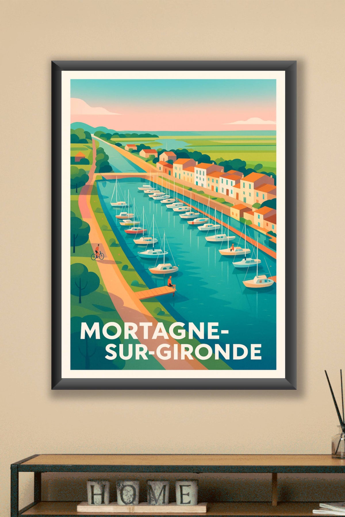 Affiche Mortagne-sur-Gironde — Sérénité et charme fluvial · poster d'art de Mortagne-sur-Gironde